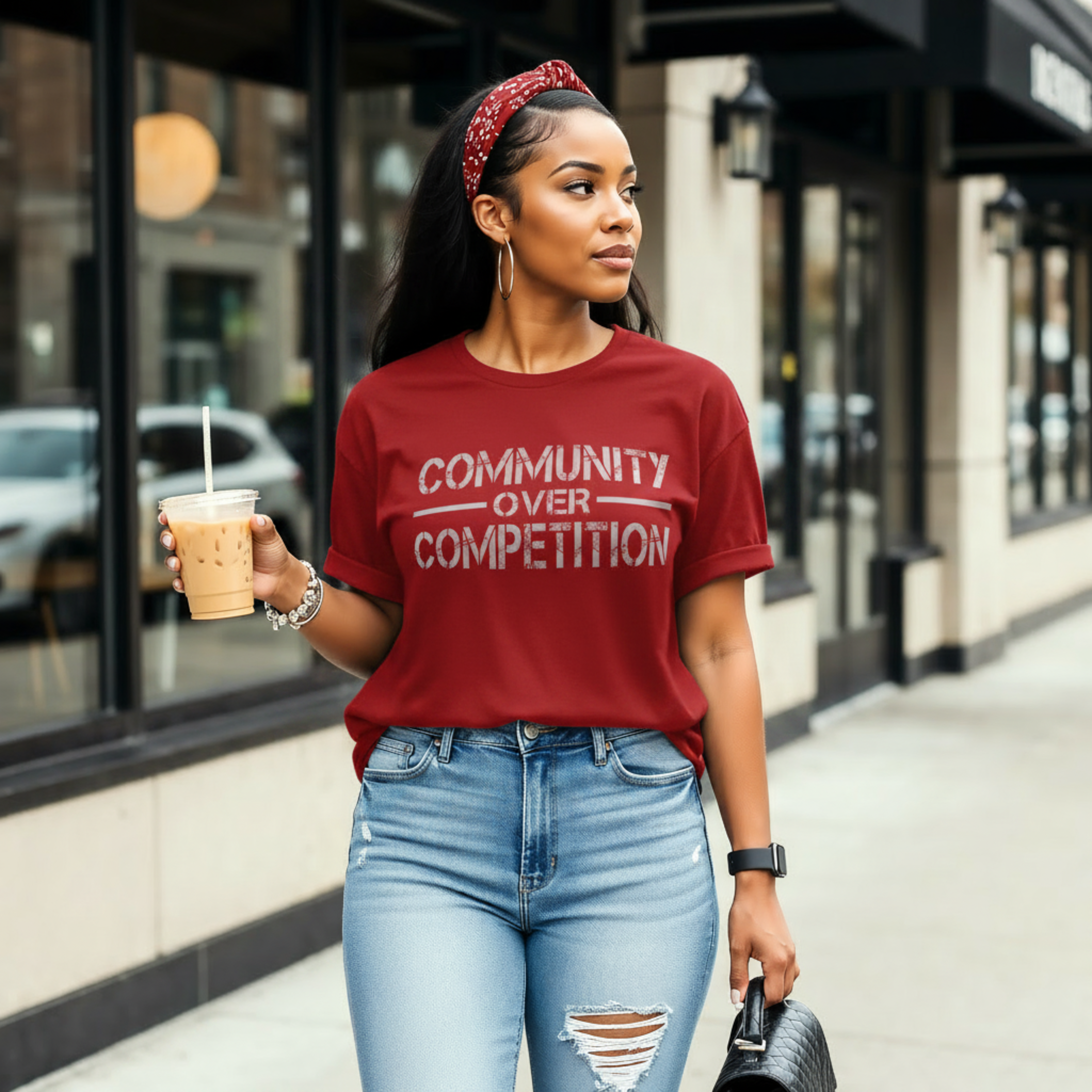 "Community Over Competition" T-Shirt | Unity Shirt for Real Estate Professionals – Black, 2XL