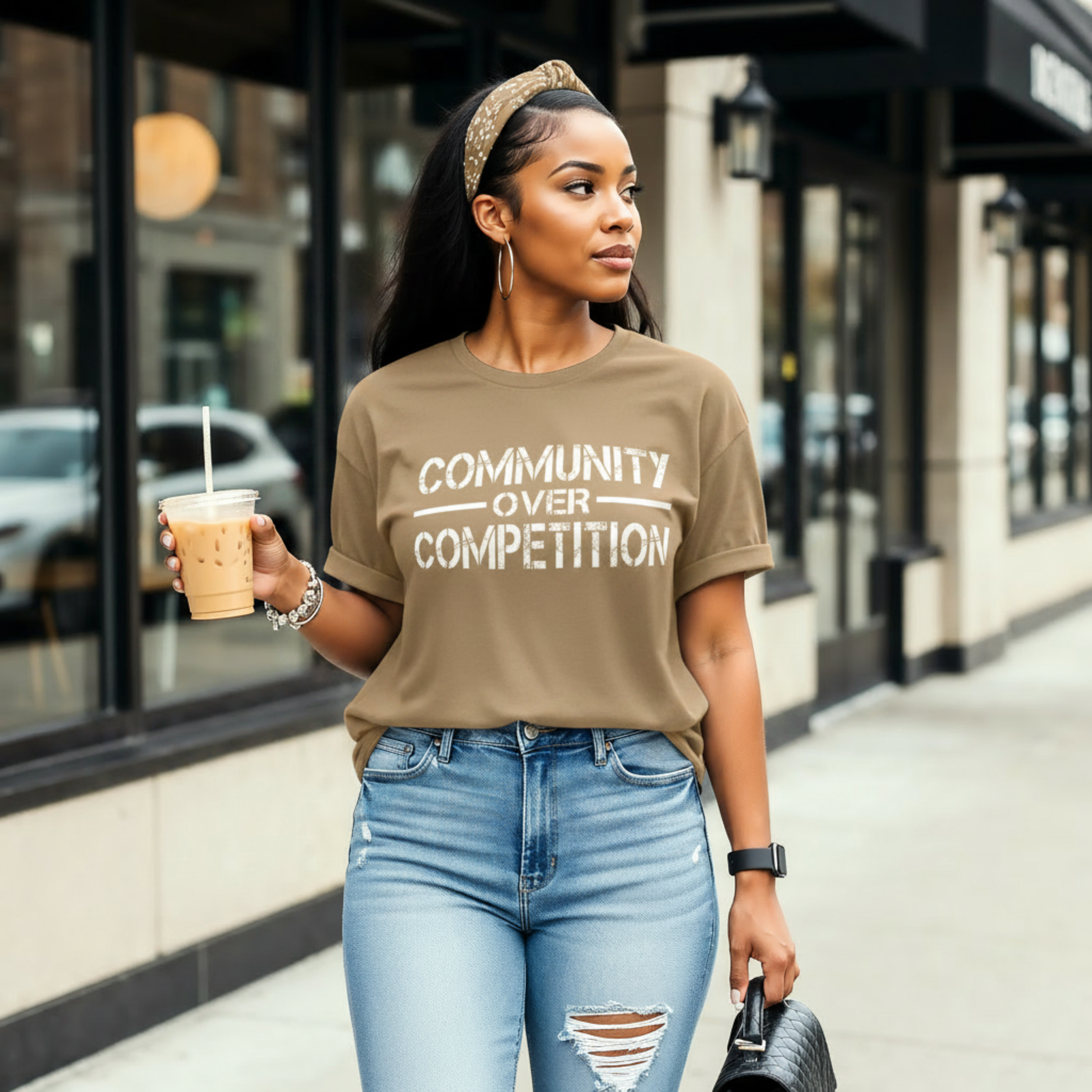 "Community Over Competition" T-Shirt | Unity Shirt for Real Estate Professionals – Black, 2XL