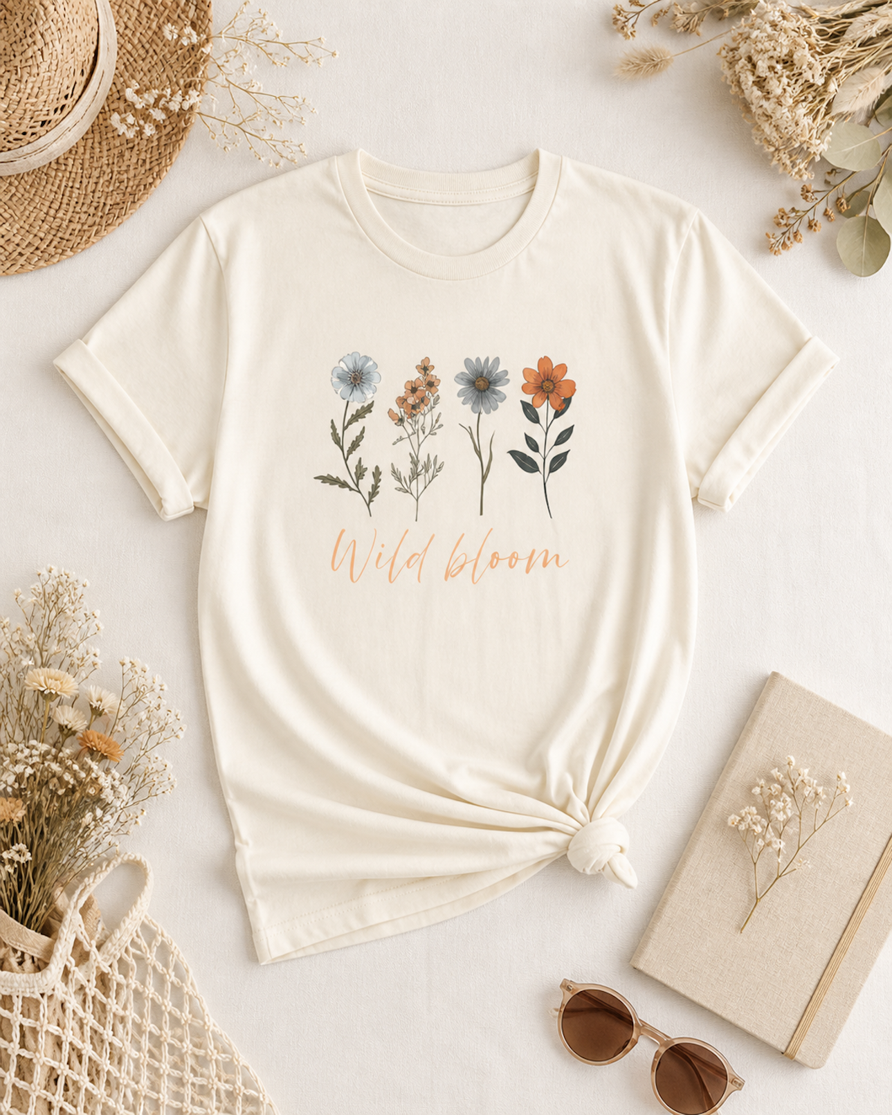 Wild Bloom floral tee | hand-drawn flowers, nature shirt product thumbnail image Wild Bloom floral tee | hand-drawn flowers, nature shirt product thumbnail image
