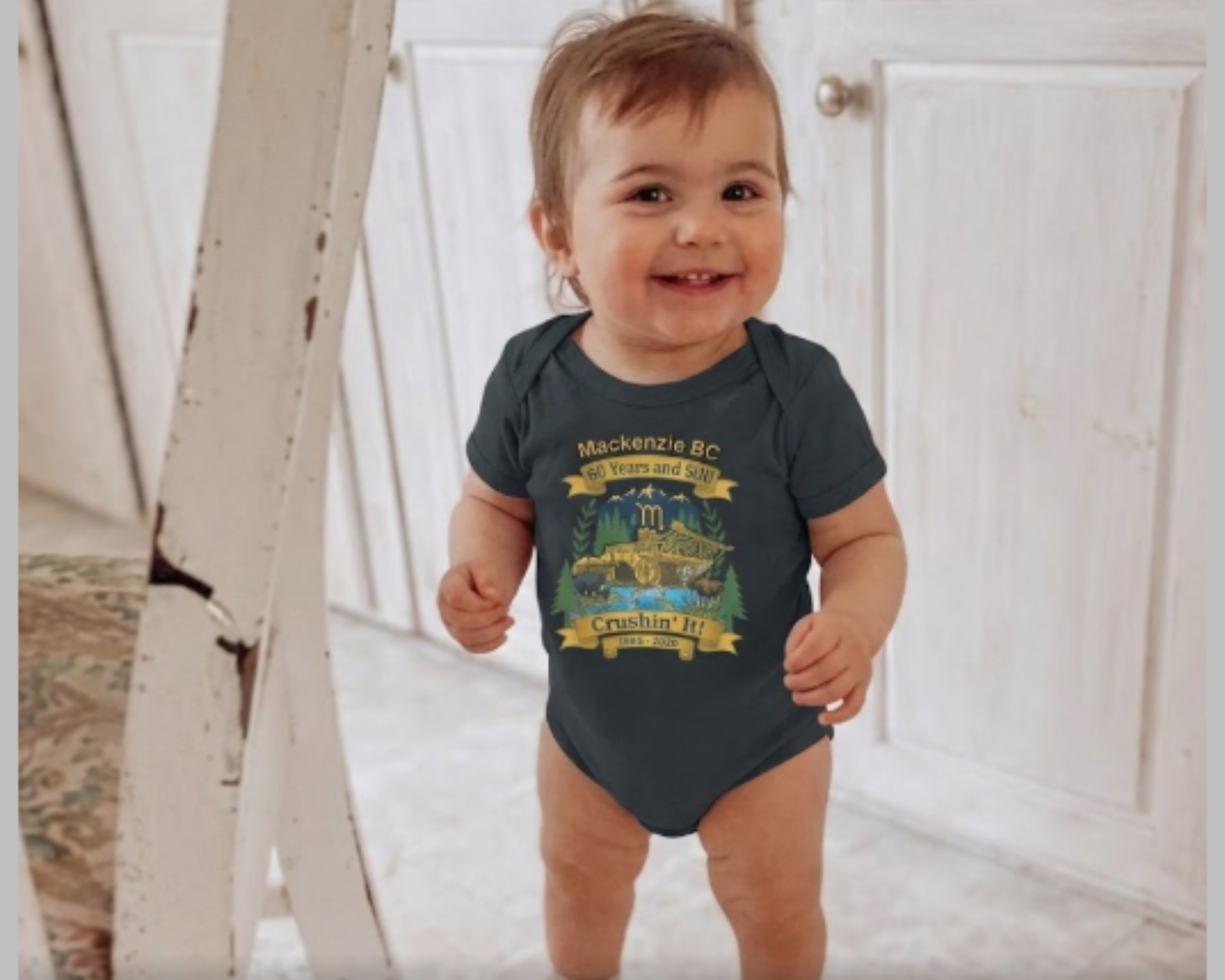 Vintage Camper Baby Bodysuit – "Wanderin' for Roam and Shine" Infant Onesie product thumbnail image