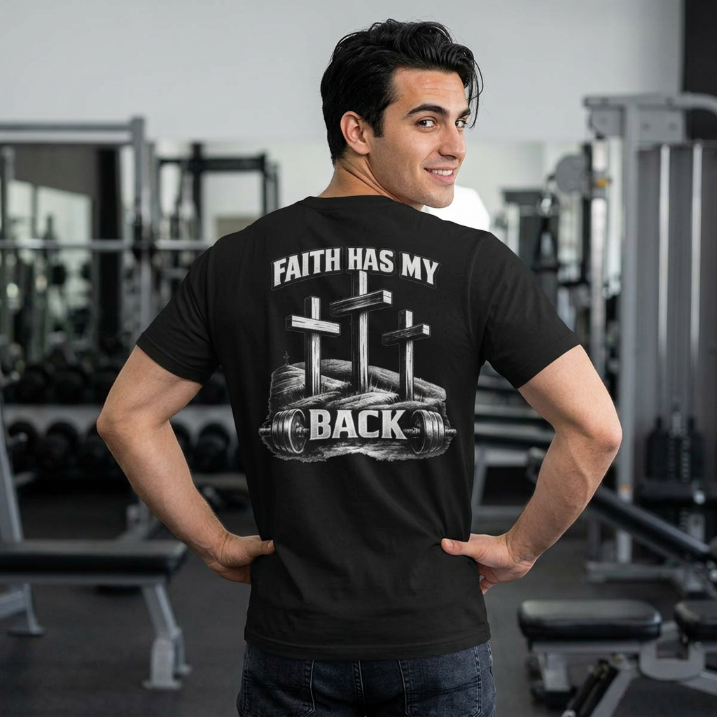 Jimmy T's Apparel Faith Has My Back Unisex Moisture Wicking Tee product thumbnail image