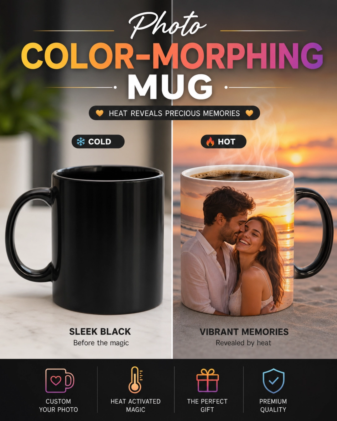 Create your Photo Color-Morphing Mug — Personalize 11oz Heat-Change Coffee Cup product thumbnail image