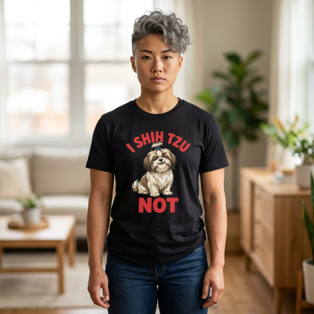 I Shih Tzu Not- Funny Shih Tzu T-Shirt | Cute Dog Illustration, Pet Lover Tee
