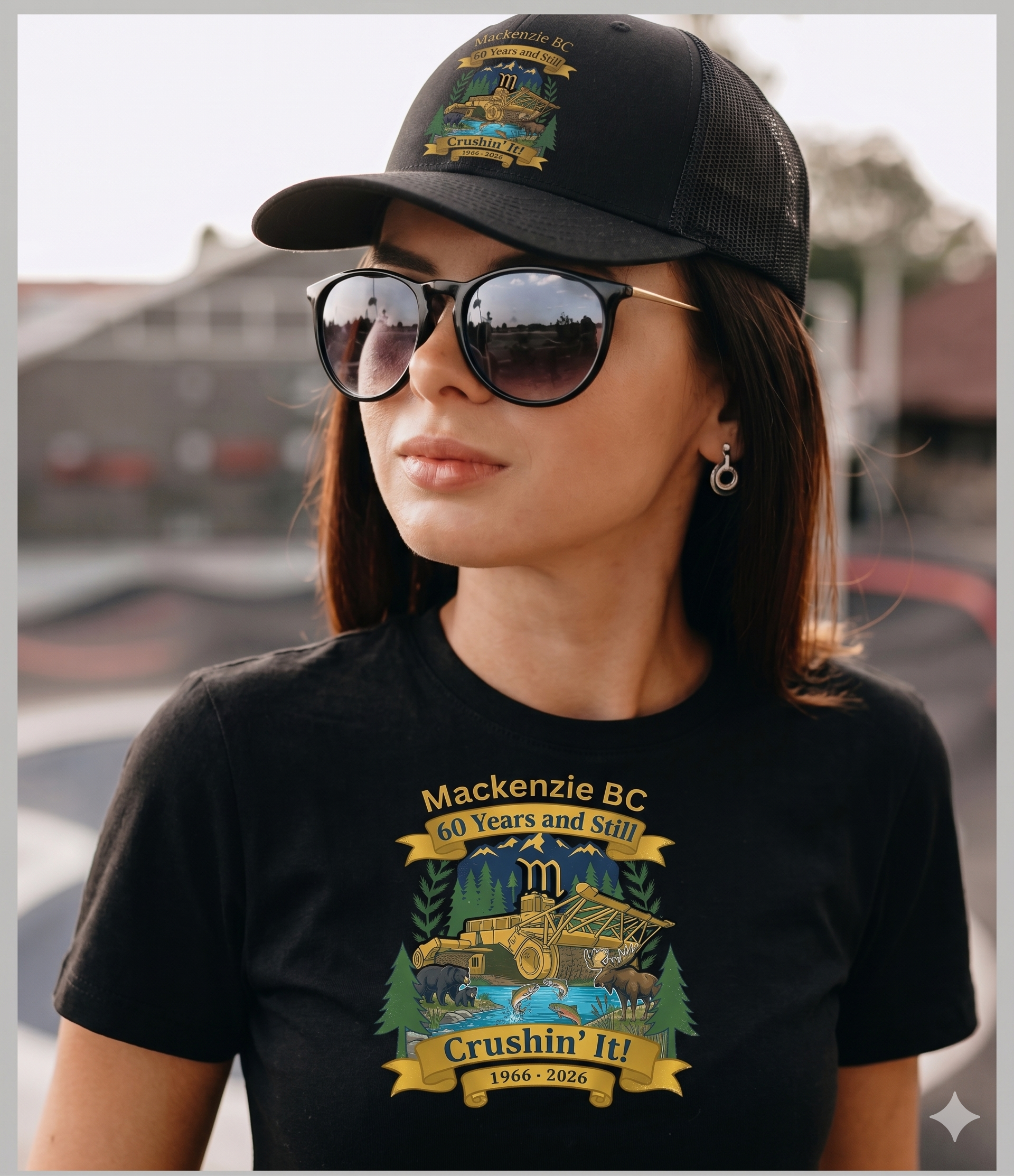 Retro Trucker Hat - 'Crushin' It' Vintage Camping Patch Cap product thumbnail image
