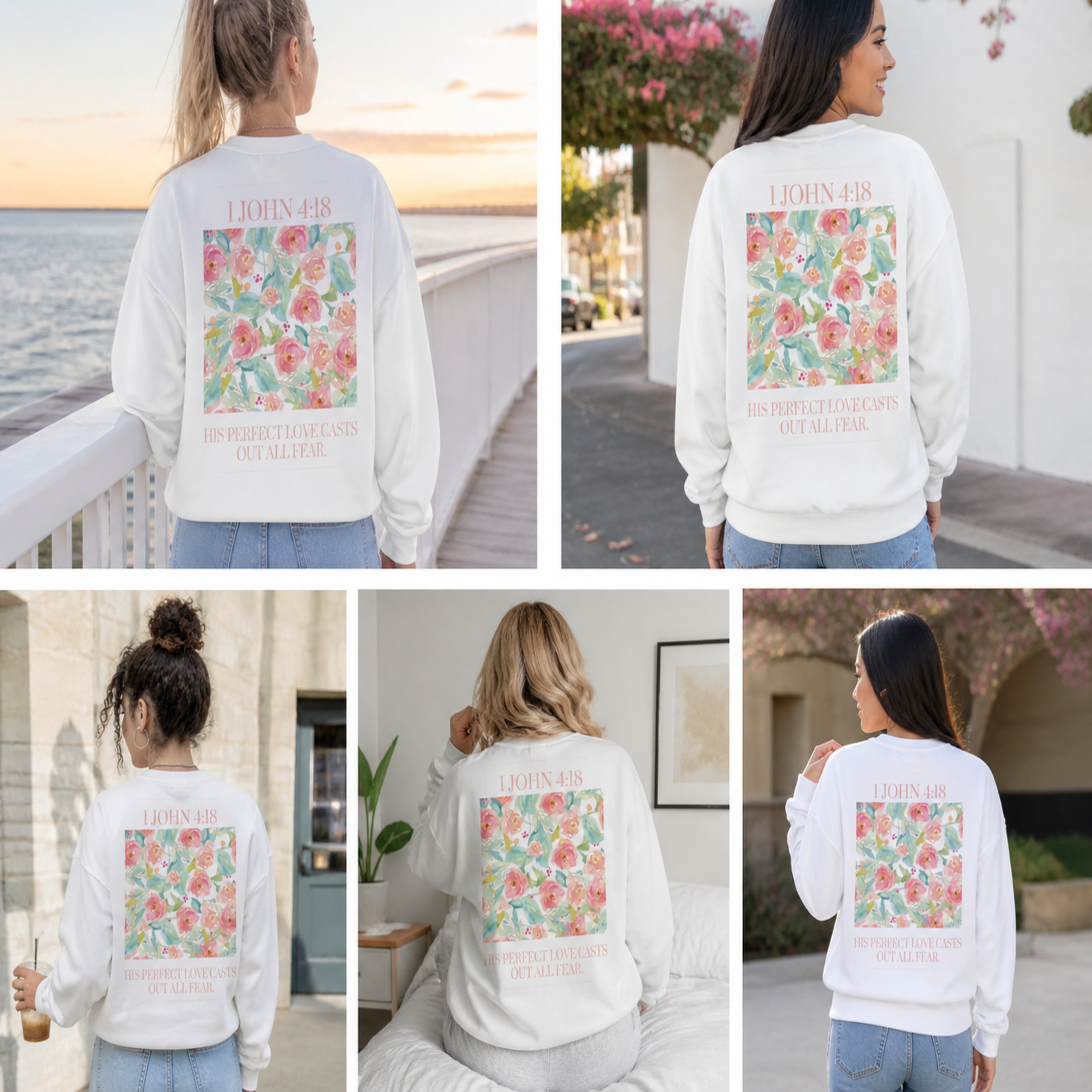 1 John 4:18 | Floral Sweatshirt product thumbnail image