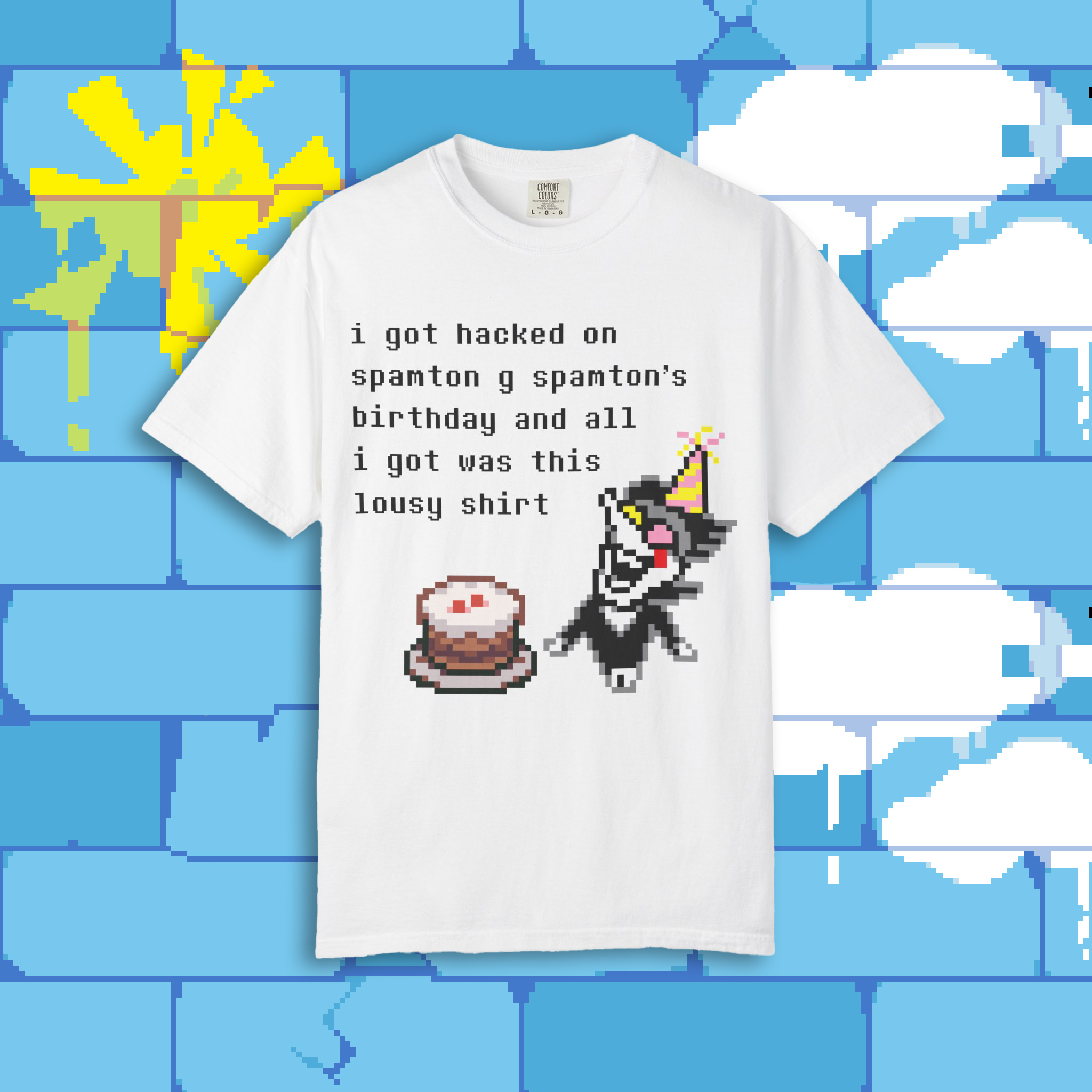 Spamton_Birthday_Hack_1997.exe T-Shirt product thumbnail image Spamton_Birthday_Hack_1997.exe T-Shirt product thumbnail image