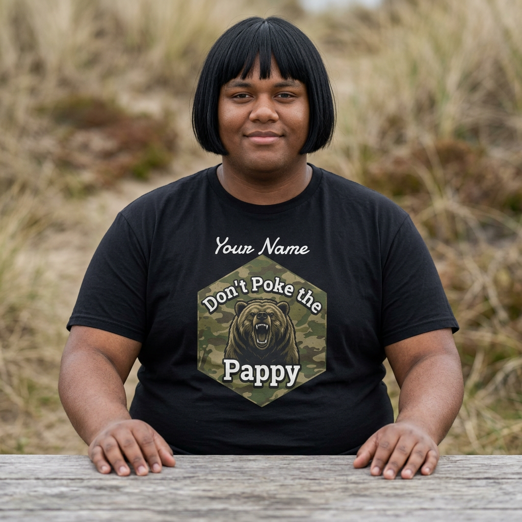 Don't Poke the Pappy Funny Rugged Grizzly Bear Camo Design, Unisex Cotton Tee Express Delivery product thumbnail image Don't Poke the Pappy Funny Rugged Grizzly Bear Camo Design, Unisex Cotton Tee Express Delivery product thumbnail image