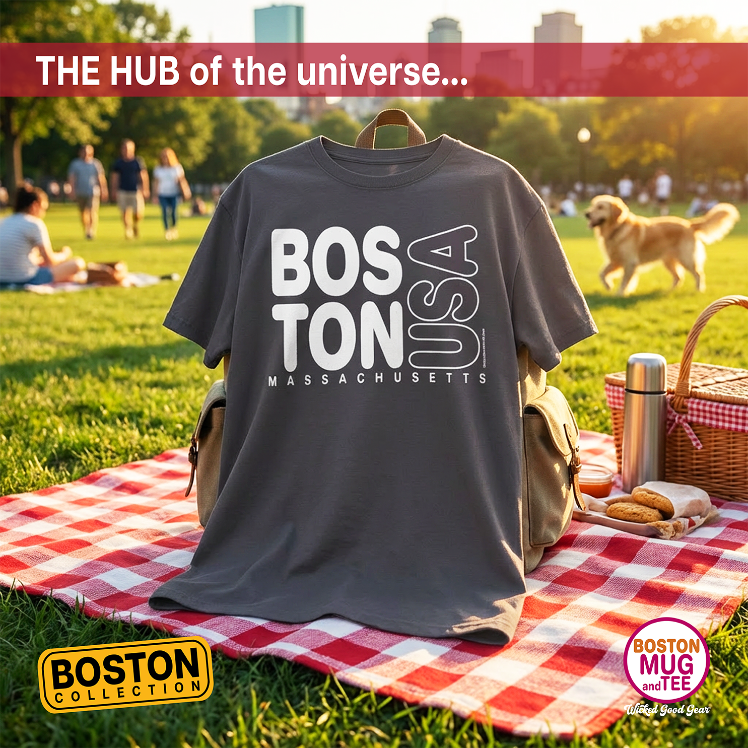 Boston Massachusetts USA Tee Shirt product thumbnail image