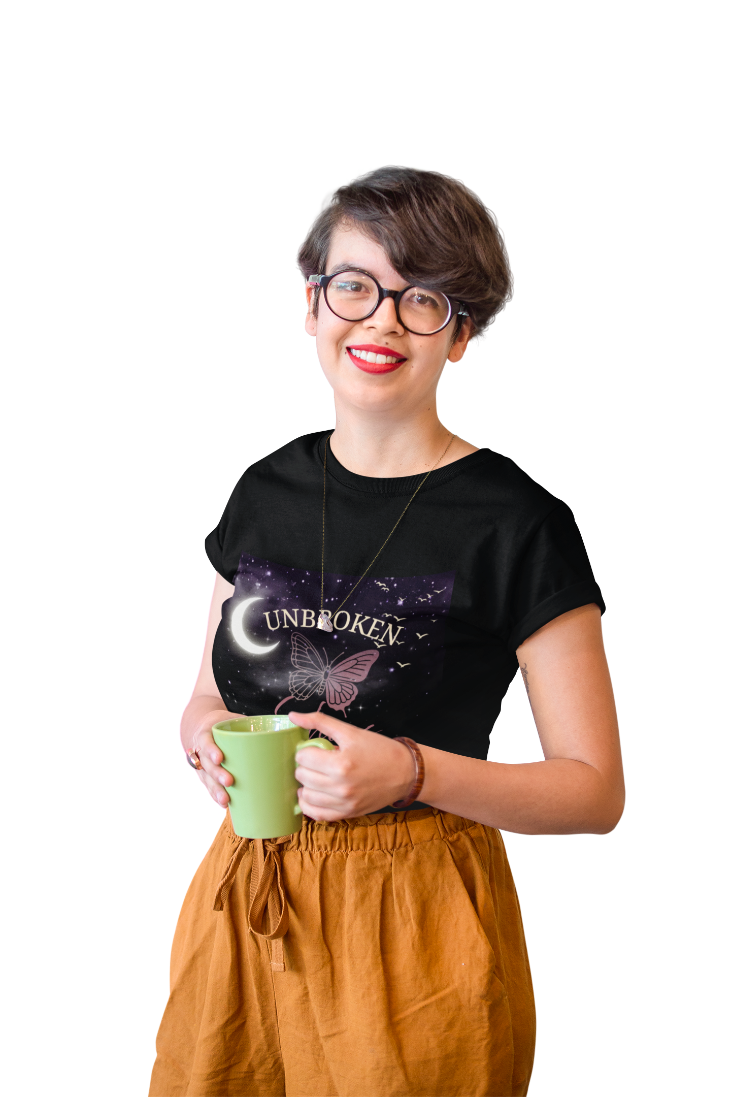 Unbroken Echoes Tee — Emotional Support Butterfly Moon T‑Shirt $5 off Shipping! product thumbnail image