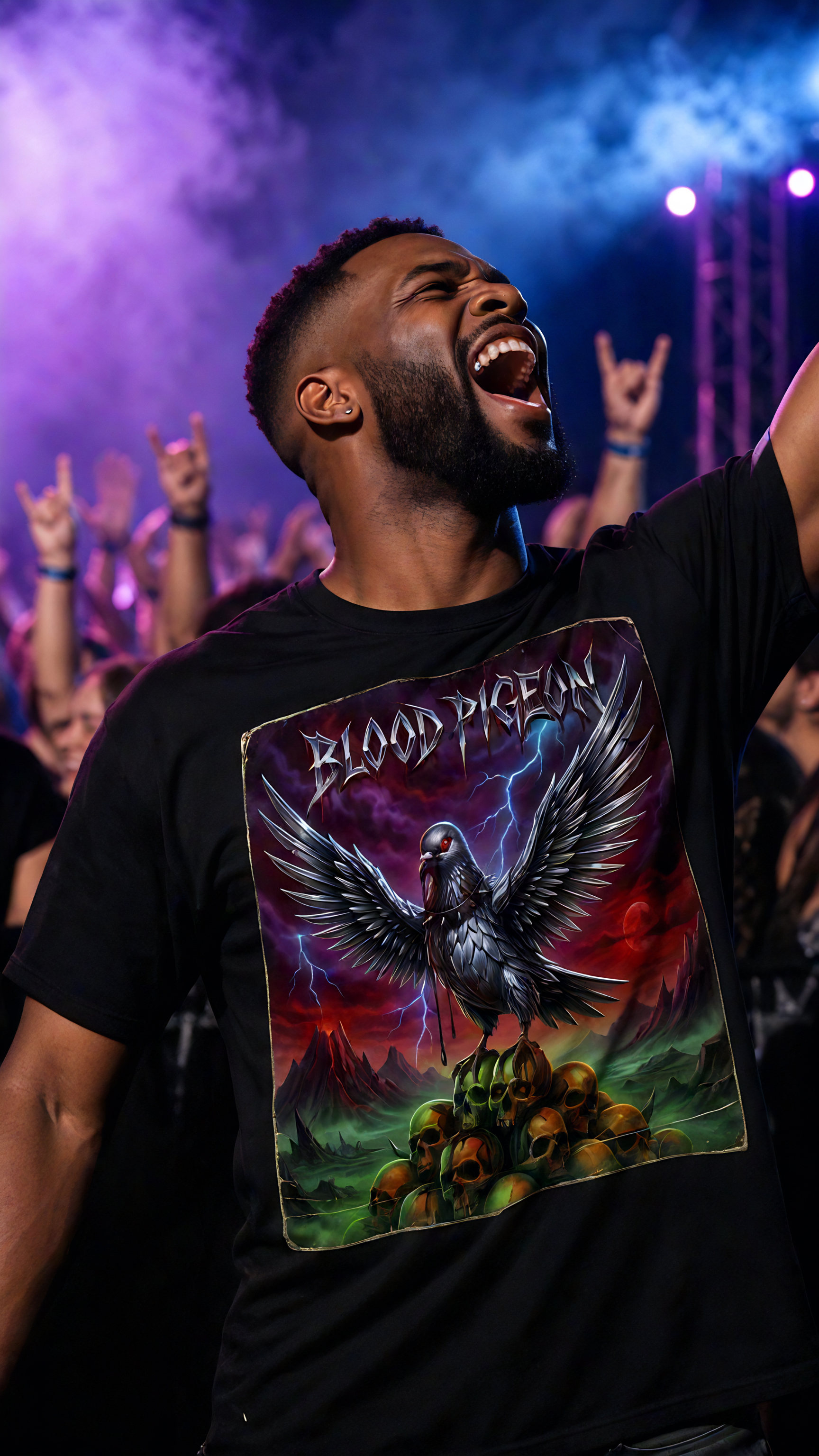 Blood Pigeon band T-Shirt | Dark Fantasy Metal Album Art product thumbnail image