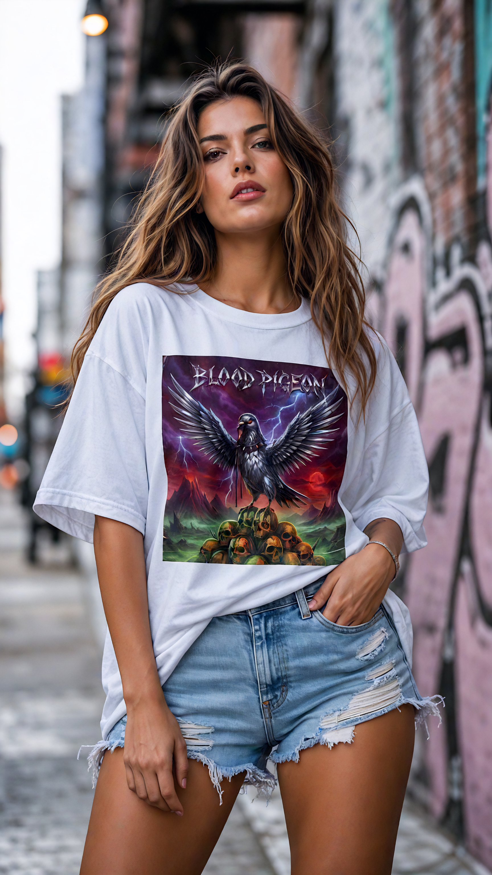 Blood Pigeon band T-Shirt | Dark Fantasy Metal Album Art product thumbnail image