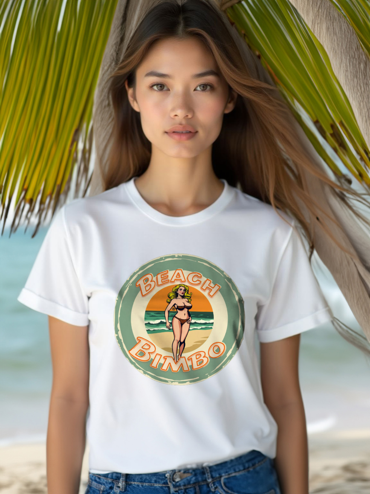 Retro Style Beach Bimbo Unisex Tee, Fun Sassy Statement Shirt, Gift for Wife, Women's Sarcasm Top, Graphic Tee, Funny T-Shirt product thumbnail image Retro Style Beach Bimbo Unisex Tee, Fun Sassy Statement Shirt, Gift for Wife, Women's Sarcasm Top, Graphic Tee, Funny T-Shirt product thumbnail image