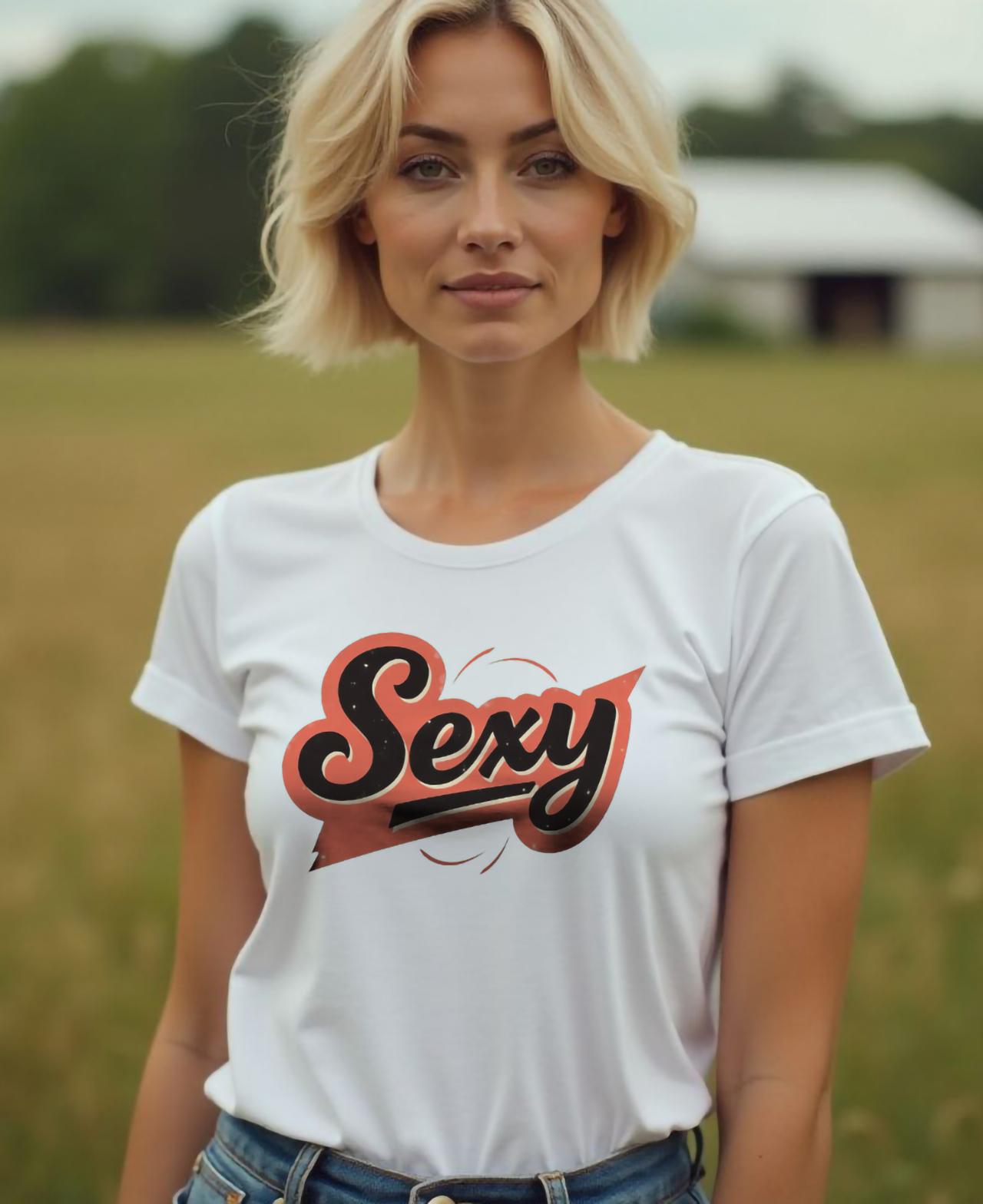 Sexy Women's Cotton Tshirt, Black Text Pink Outline, Gift for Her, Graphic Print Shirt, Make a Statement Tee, Gift for wife