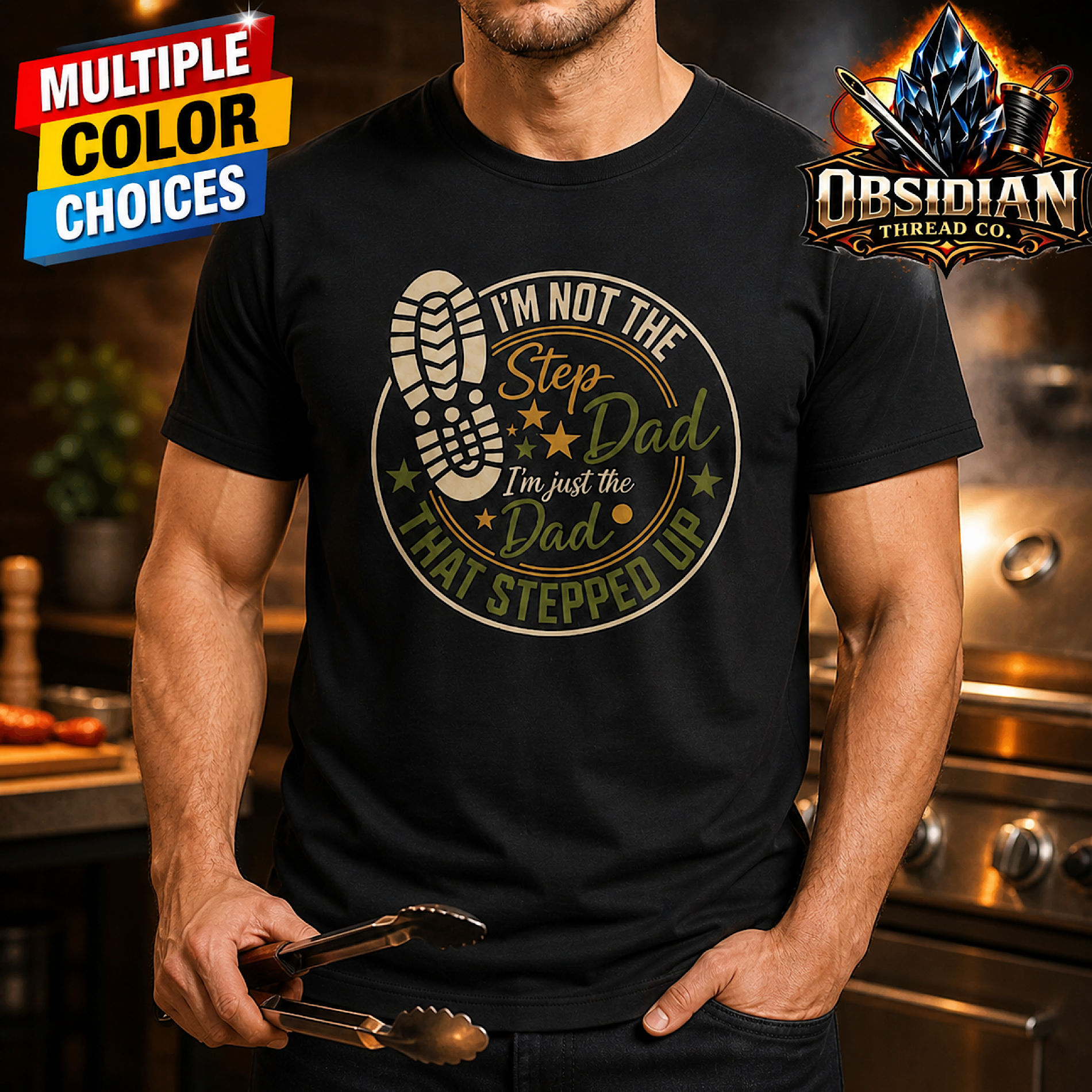 Step Dad Shirt Fathers Day Gift Idea Im The Dad That Stepped Up Mens Tee