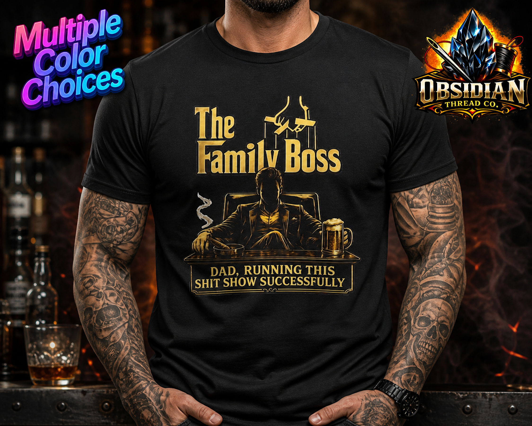 Dad The Family Boss Shirt Funny Fathers Day Gift Idea Dad Life Tee product thumbnail image