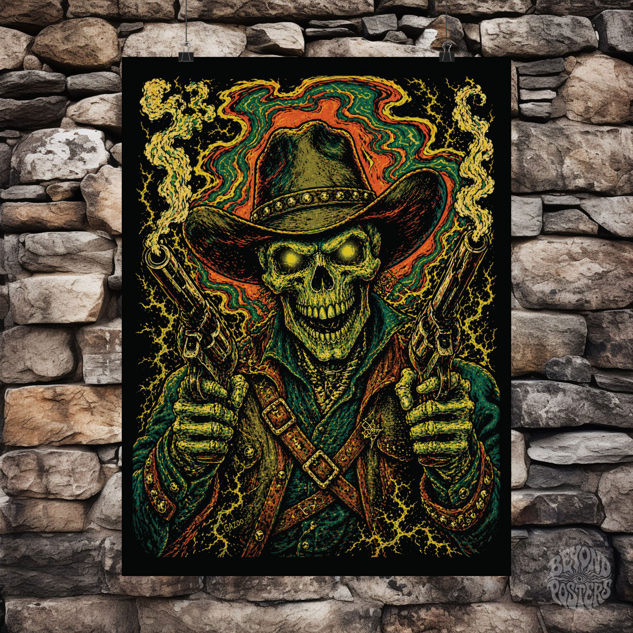 Western Nightmare – Outlaw Skull Gunslinger Poster