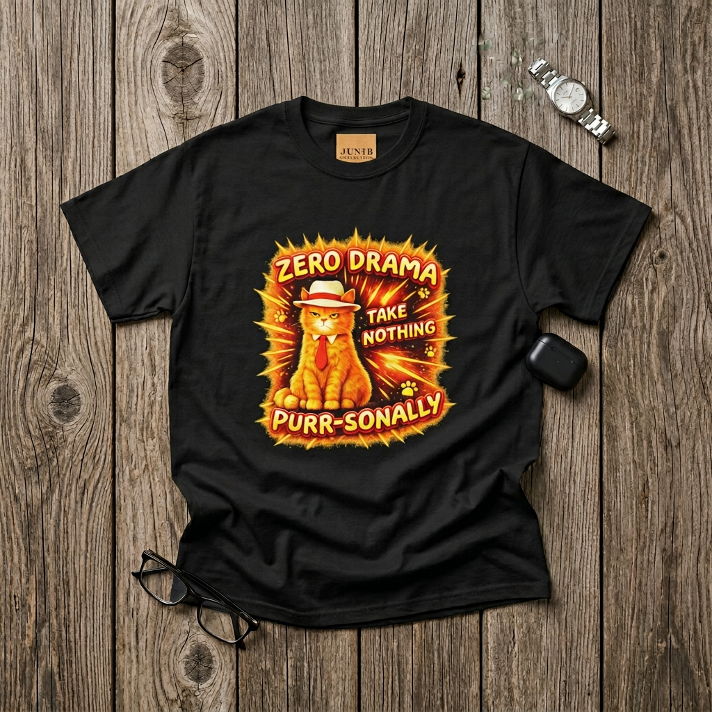 Funny Cat Graphic Tee, Tabby Illustration T-Shirt, Animal Lovers Shirt, Pet Owners Gift, Casual Fashion with Humor