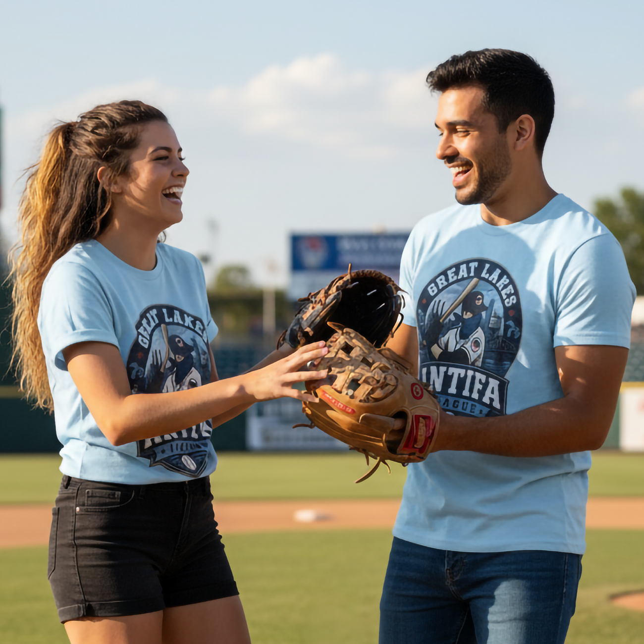 Custom Regional Baseball Tee, Great Lakes Antifa League Shirt, Personalized Name and Number Tee product thumbnail image