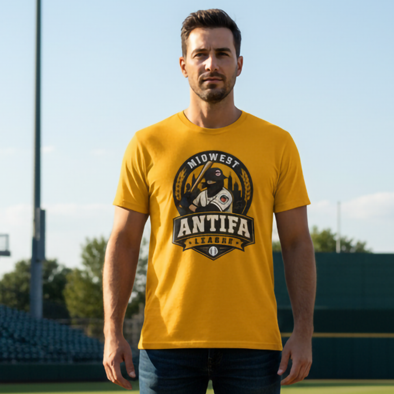 Custom Regional Baseball Tee, Midwest Antifa League Shirt, Personalized Name and Number Tee