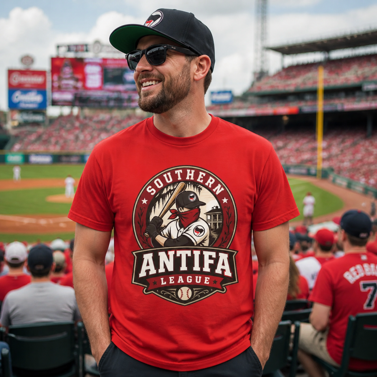 Custom Regional Baseball Tee, Southern Antifa League Shirt, Personalized Name and Number Tee product thumbnail image