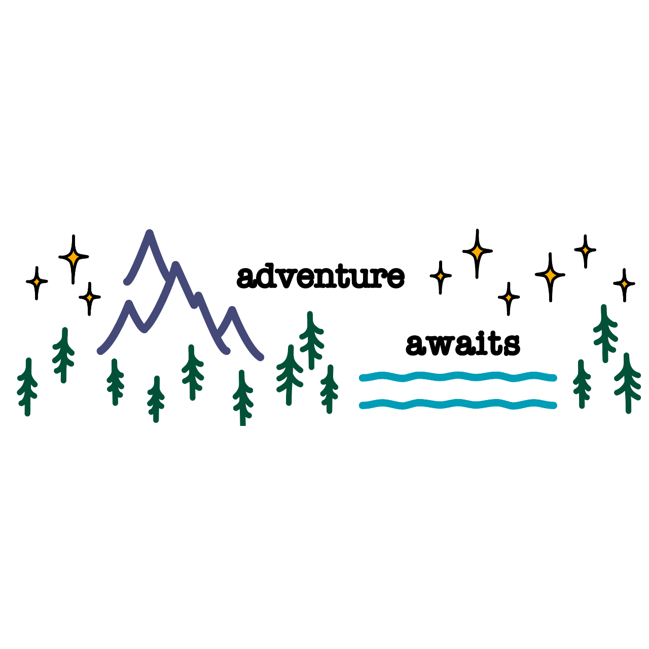 Adventure Awaits Enamel Camping Mug. Nature Lover Gift, Outdoorsy Mug, Mountains, Forests, Rivers, Stars product thumbnail image