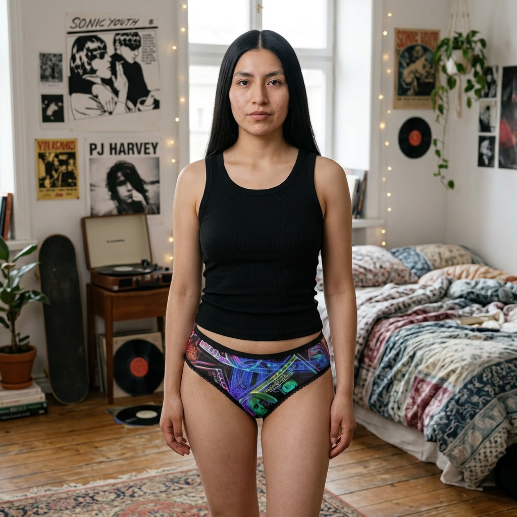 Neon Money Women's Briefs — Colorful Hundred-Dollar Print Lace-Trim Panties product thumbnail image