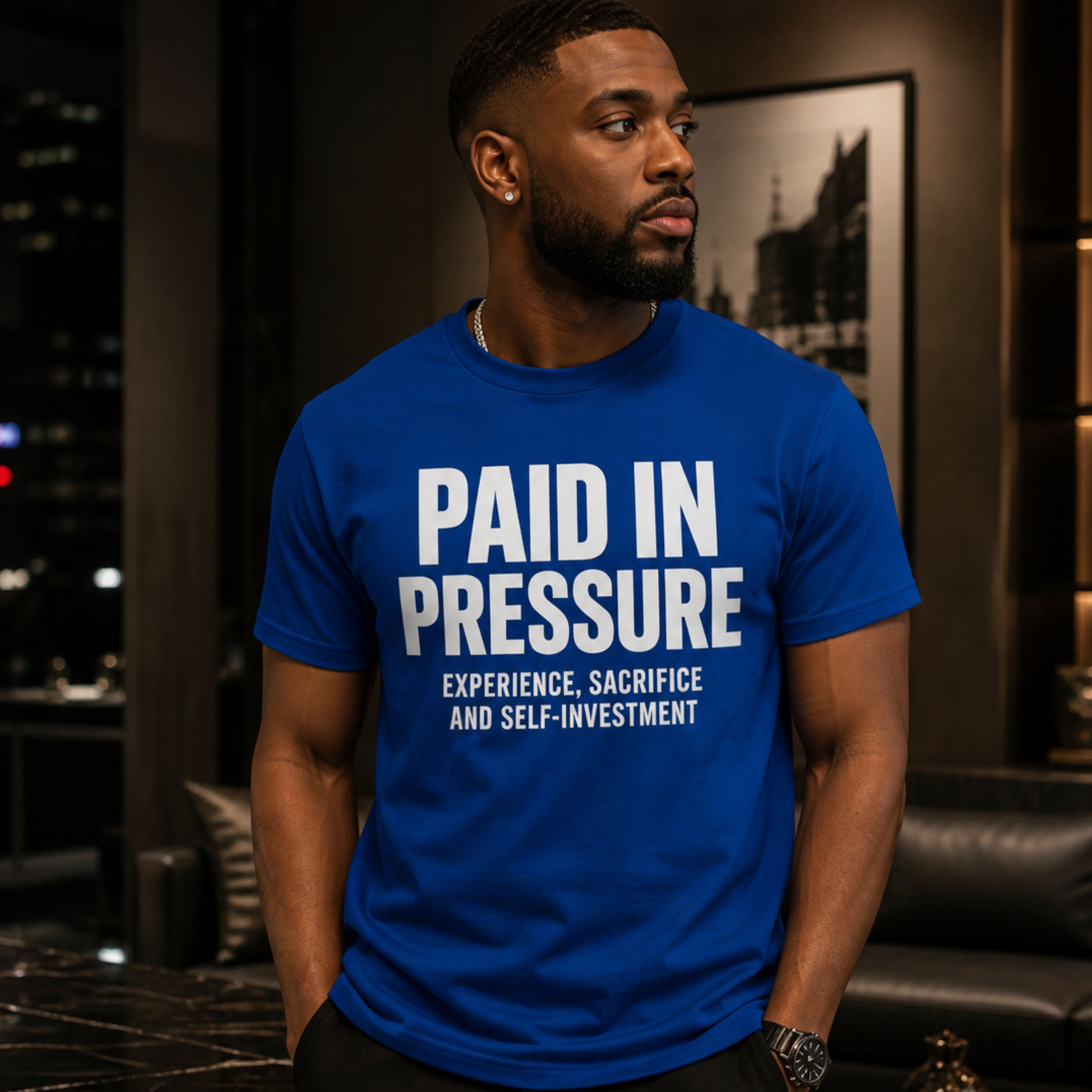 Paid In Pressure T-Shirt — Motivational Grind Tee for Entrepreneurs & Hustlers product thumbnail image Paid In Pressure T-Shirt — Motivational Grind Tee for Entrepreneurs & Hustlers product thumbnail image