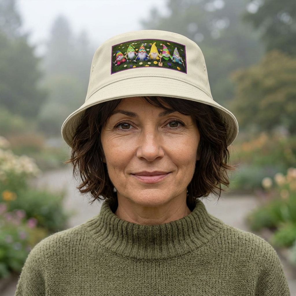 Gnome Garden Bucket Hat — Cute Colorful Gnomes Gardening Sun Hat