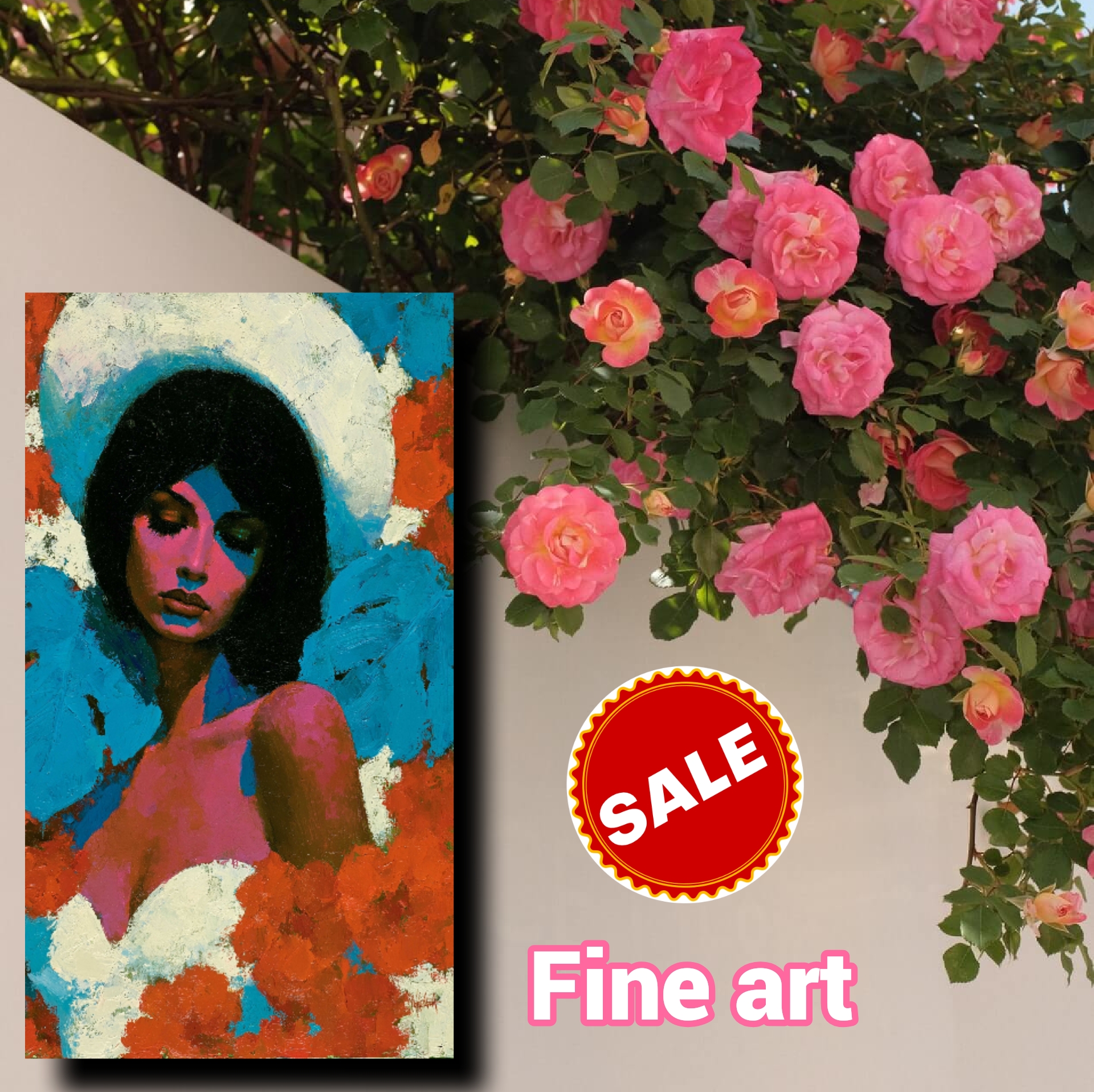 Vibrant Femme Portrait Matte Canvas