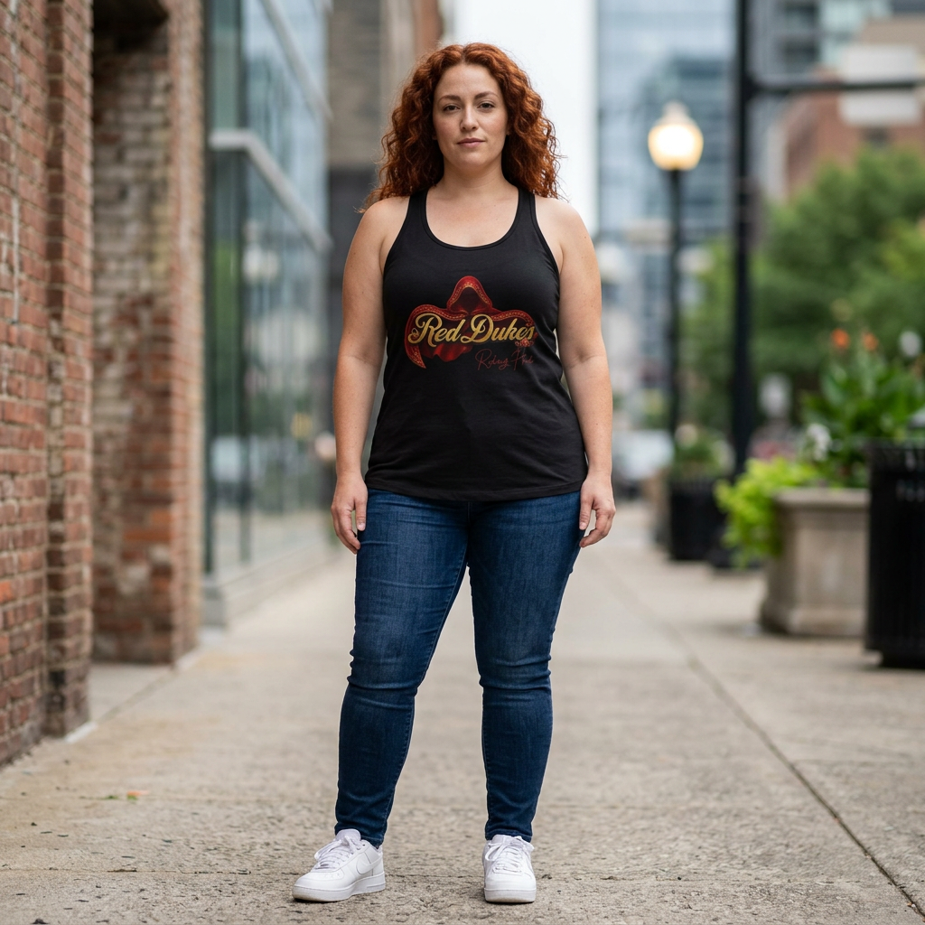 Red Riding Hood Women's Racerback Tank — Red Dukes Comfort Fit Collection product thumbnail image Red Riding Hood Women's Racerback Tank — Red Dukes Comfort Fit Collection product thumbnail image