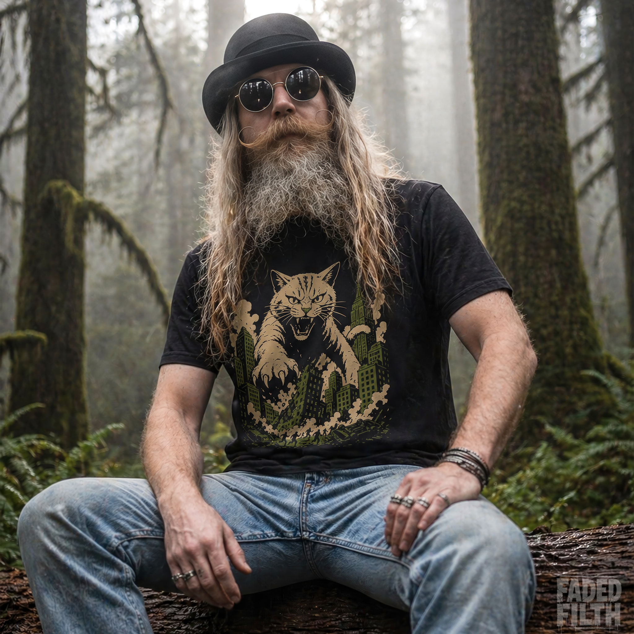 Urban Cataclysm – Giant Cat Rampage Unisex T-Shirt product thumbnail image