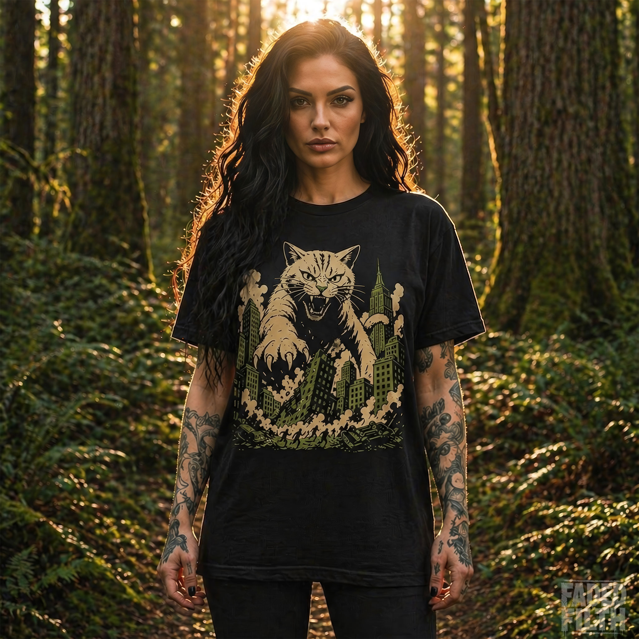 Urban Cataclysm – Giant Cat Rampage Unisex T-Shirt product thumbnail image Urban Cataclysm – Giant Cat Rampage Unisex T-Shirt product thumbnail image