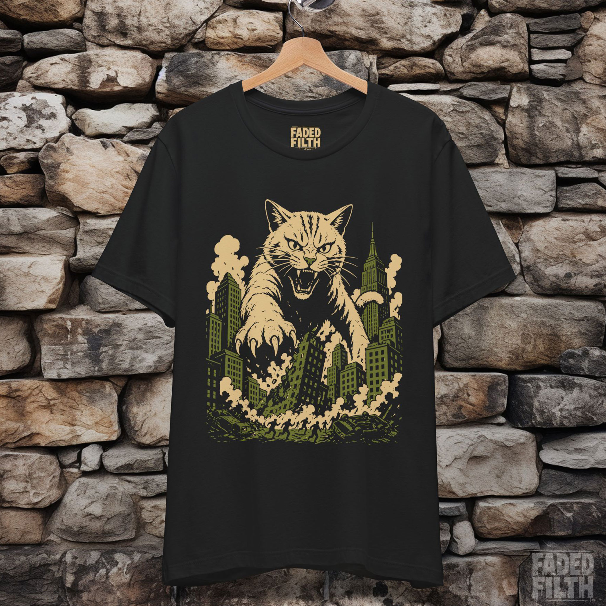 Urban Cataclysm – Giant Cat Rampage Unisex T-Shirt product thumbnail image
