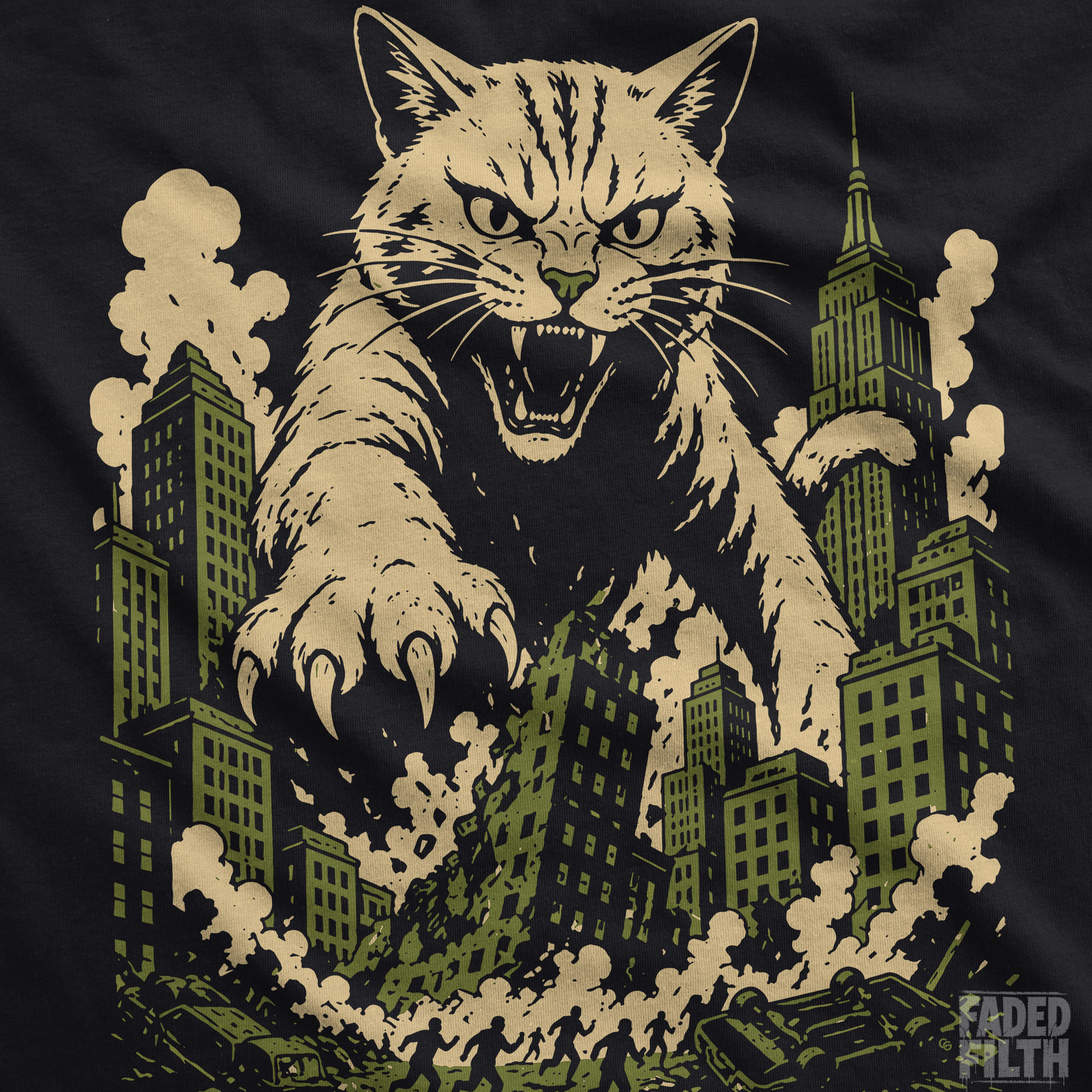 Urban Cataclysm – Giant Cat Rampage Unisex T-Shirt product thumbnail image Urban Cataclysm – Giant Cat Rampage Unisex T-Shirt product thumbnail image