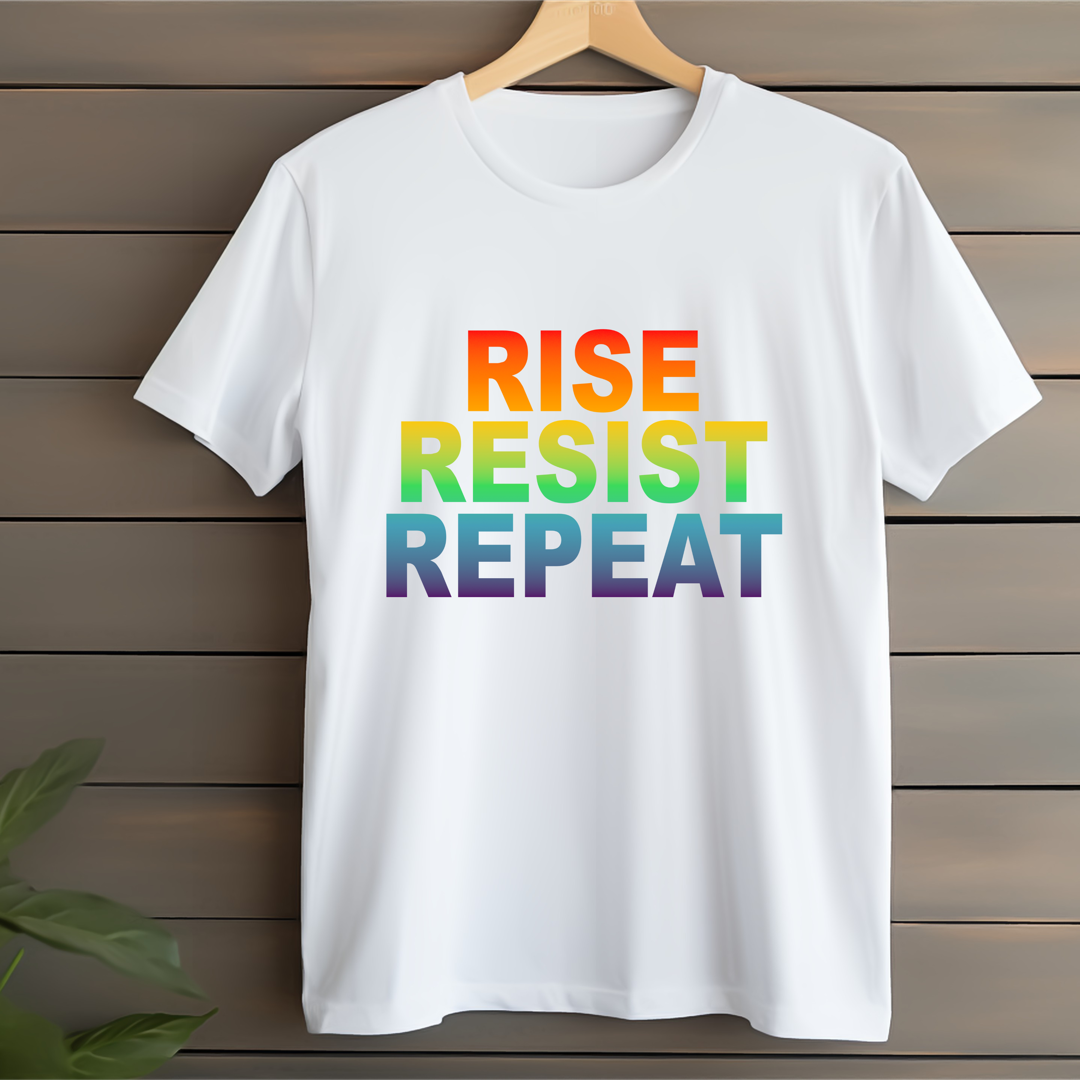 Heavyweight Tee - Rise Resist Repeat, Ombre. Resistance Gear, Activist T-Shirt, Pro-Democracy Apparel