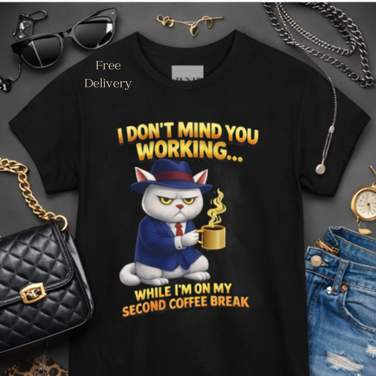 Angry Cat with Coffee Tee, Funny T-Shirt, Animal Lovers Shirt, Pet Owners Gift, Casual Fashion, Humor Apparel, Coffee Lover product thumbnail image Angry Cat with Coffee Tee, Funny T-Shirt, Animal Lovers Shirt, Pet Owners Gift, Casual Fashion, Humor Apparel, Coffee Lover product thumbnail image