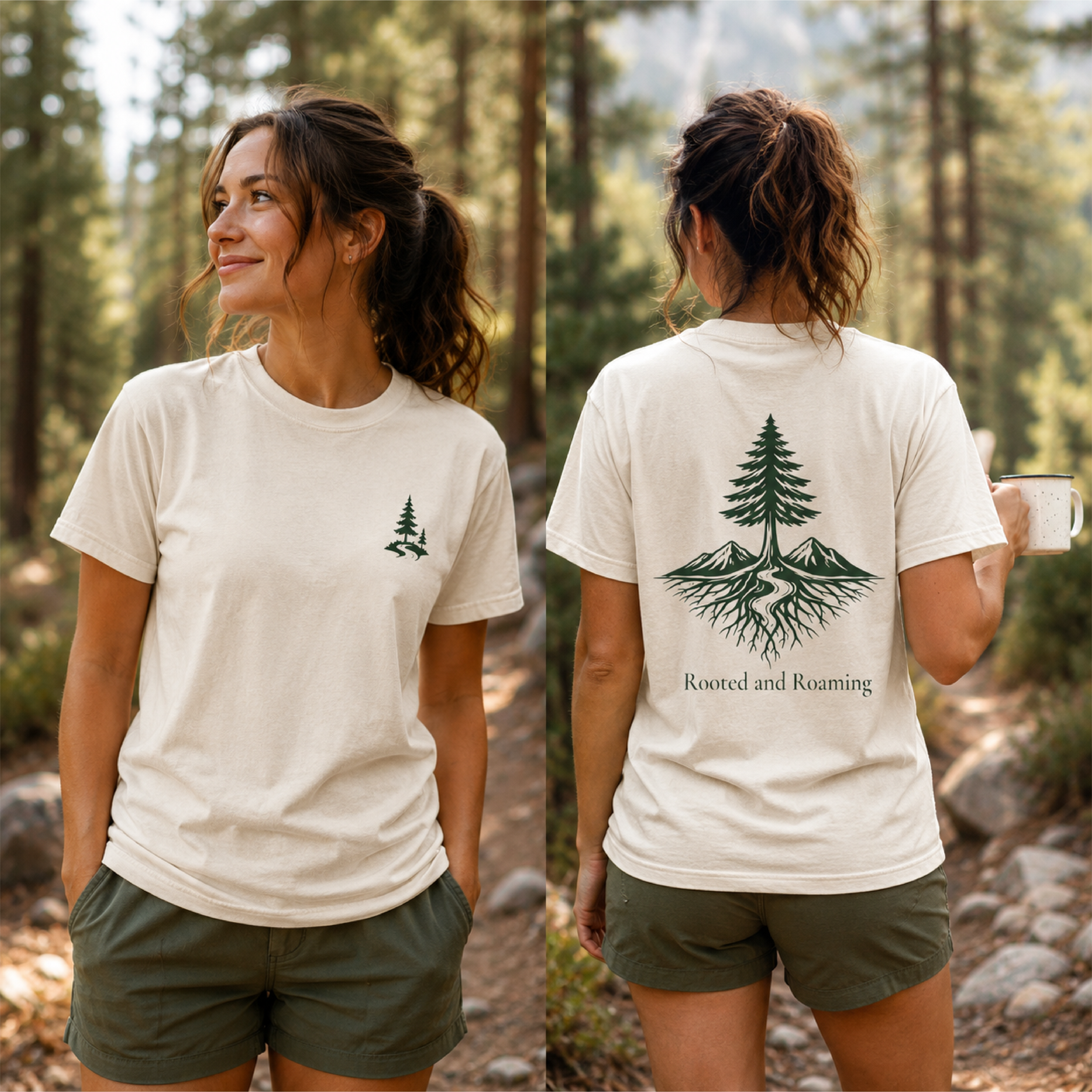 Rooted and Roaming Tee | nature hiking outdoor shirt product thumbnail image