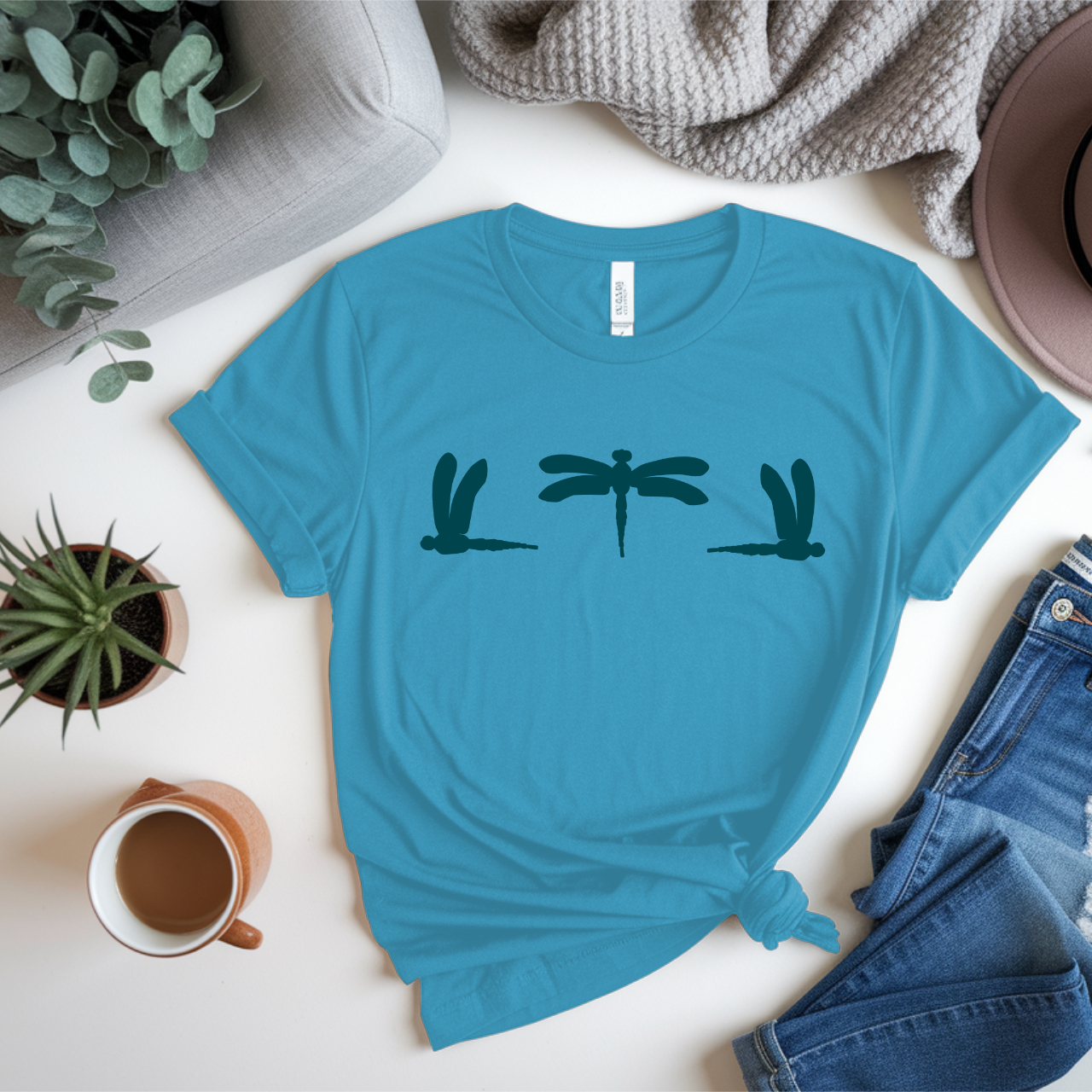Nature Silhouettes T-shirt, Dragonflies. Nature Lover Gift,  Outdoorsy Tee, Unisex Apparel