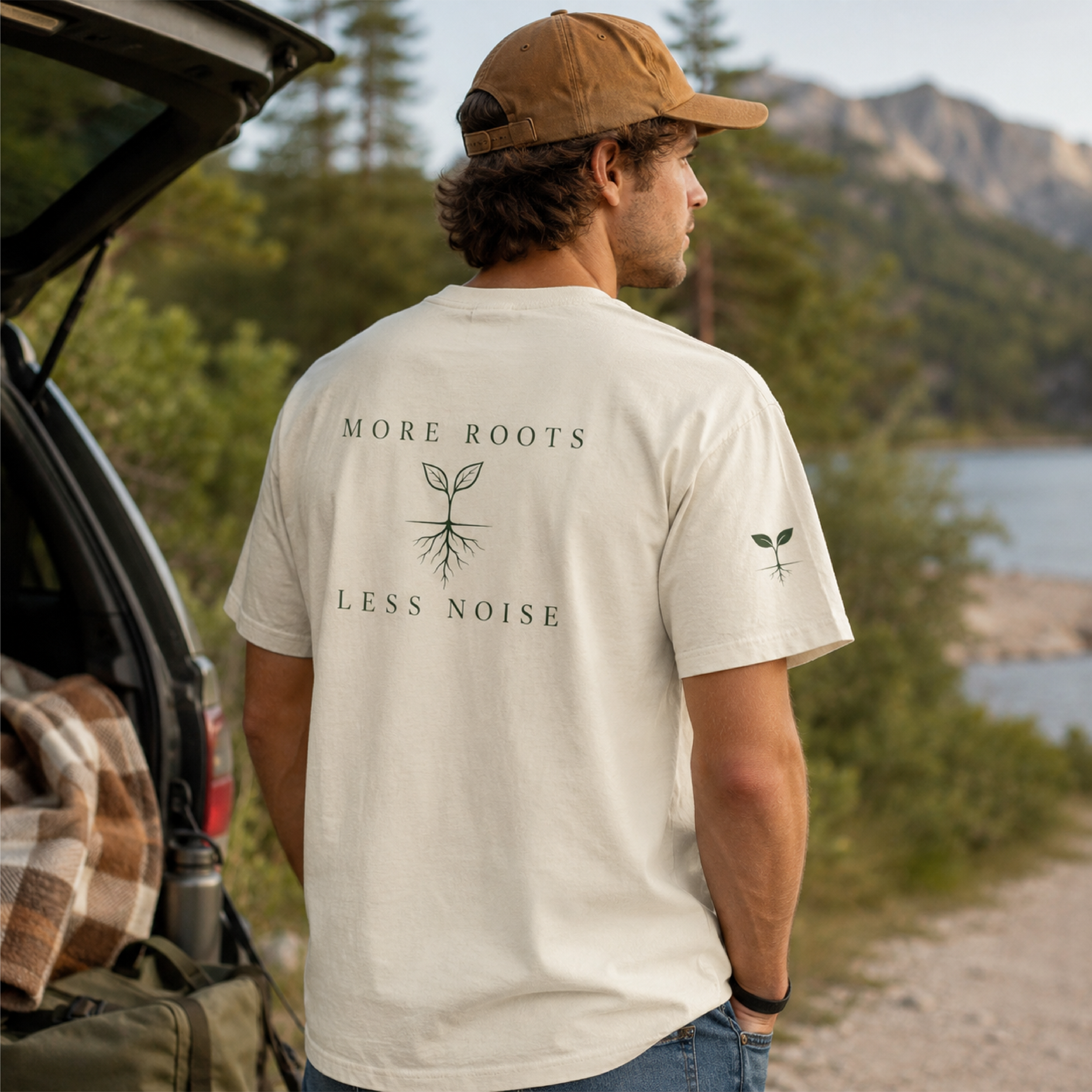 More Roots Less Noise Tee | Minimal Nature Comfort Colors Shirt product thumbnail image More Roots Less Noise Tee | Minimal Nature Comfort Colors Shirt product thumbnail image