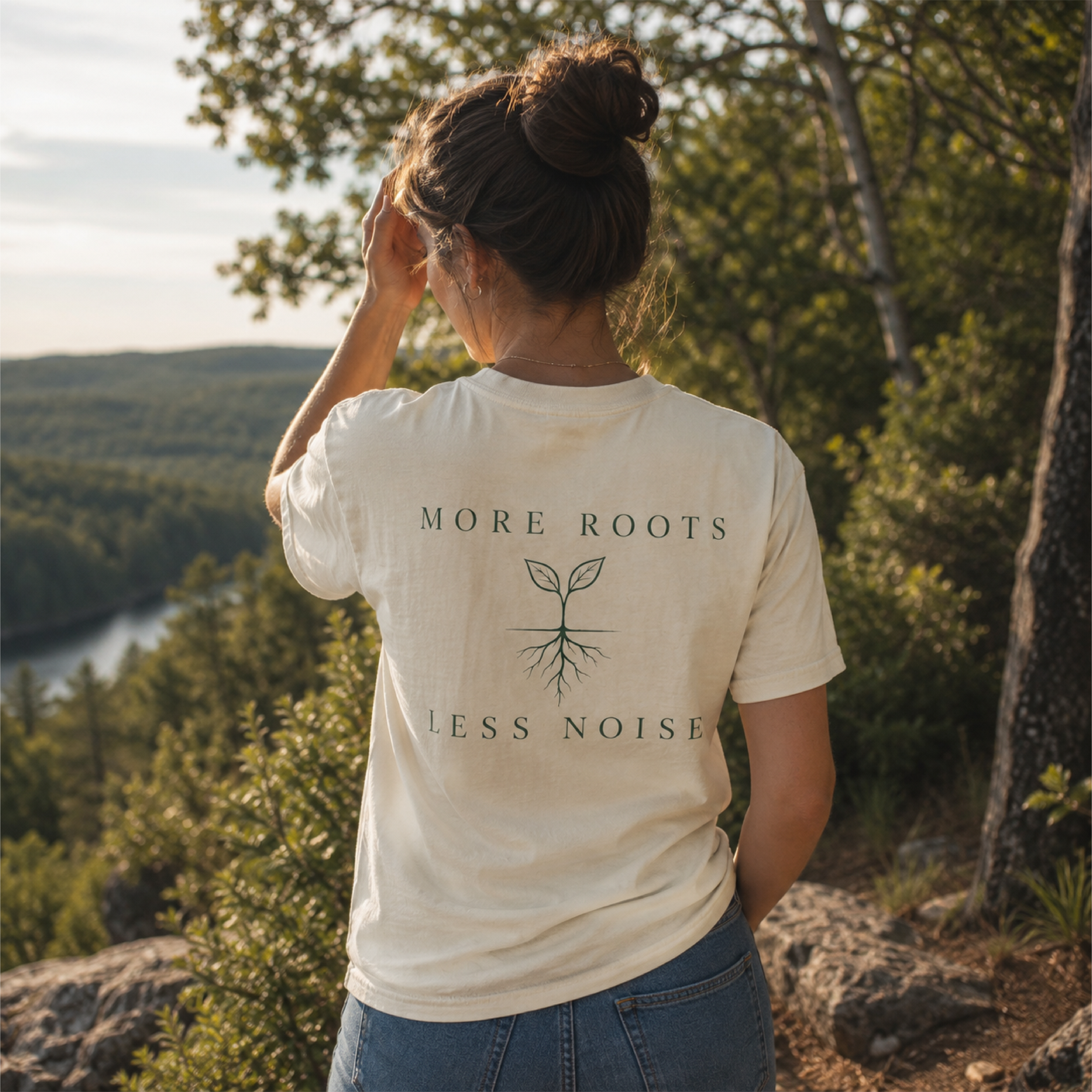 More Roots Less Noise Tee | Minimal Nature Comfort Colors Shirt product thumbnail image More Roots Less Noise Tee | Minimal Nature Comfort Colors Shirt product thumbnail image