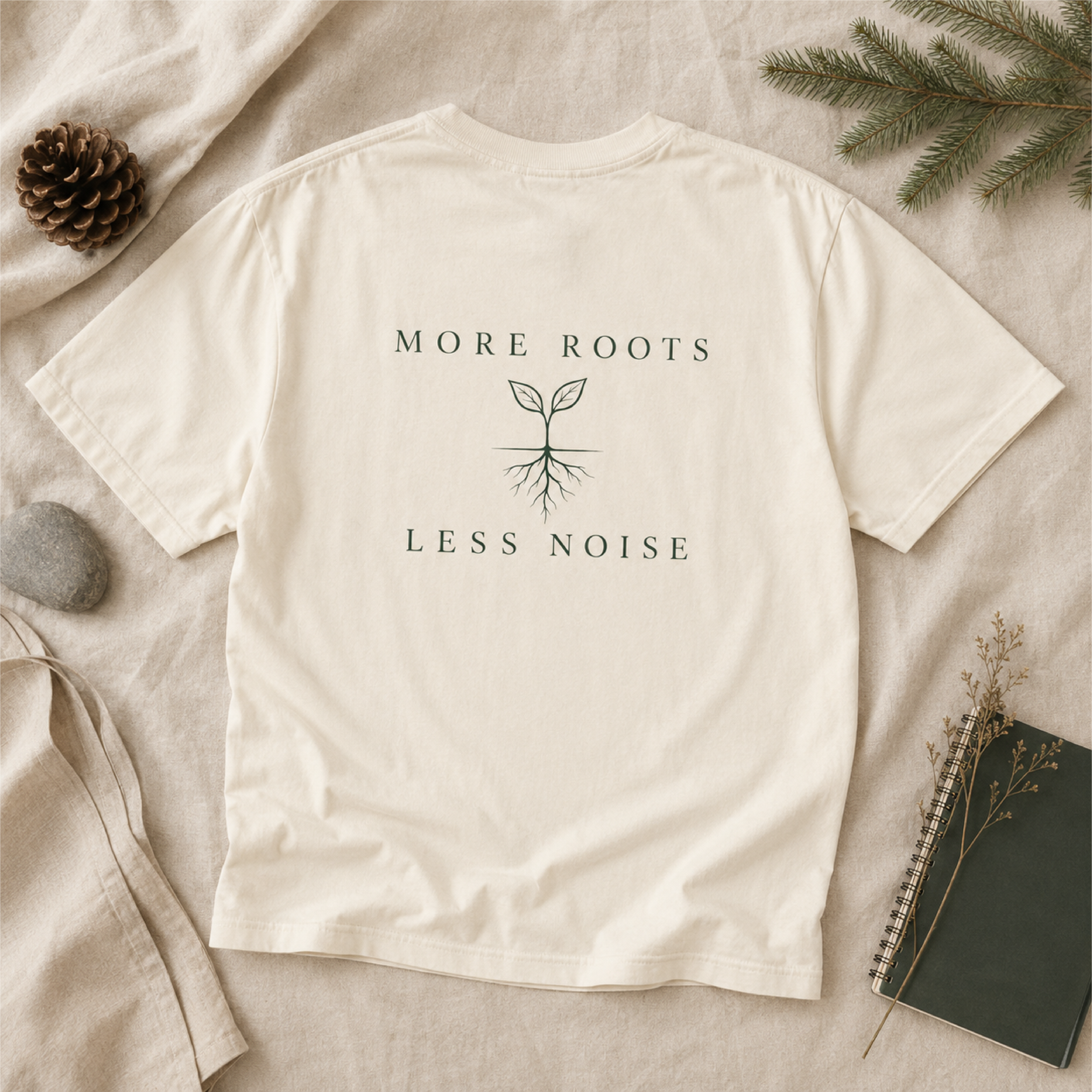 More Roots Less Noise Tee | Minimal Nature Comfort Colors Shirt product thumbnail image More Roots Less Noise Tee | Minimal Nature Comfort Colors Shirt product thumbnail image