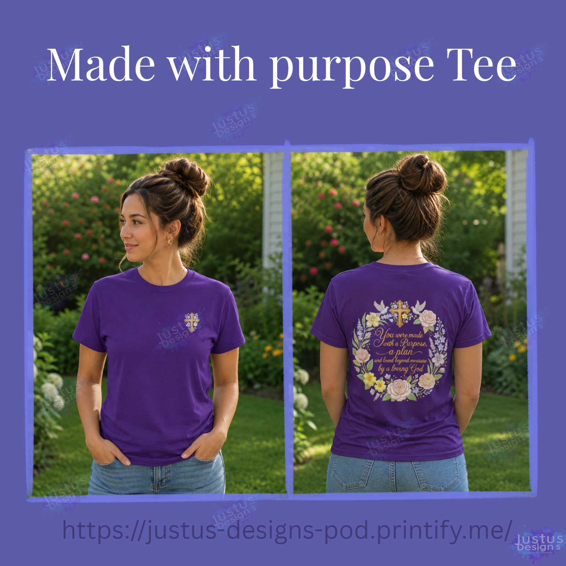 Christian Floral Tee — "You were made seeds, springs &amp; plans" Inspirational Cross T‑Shirt
