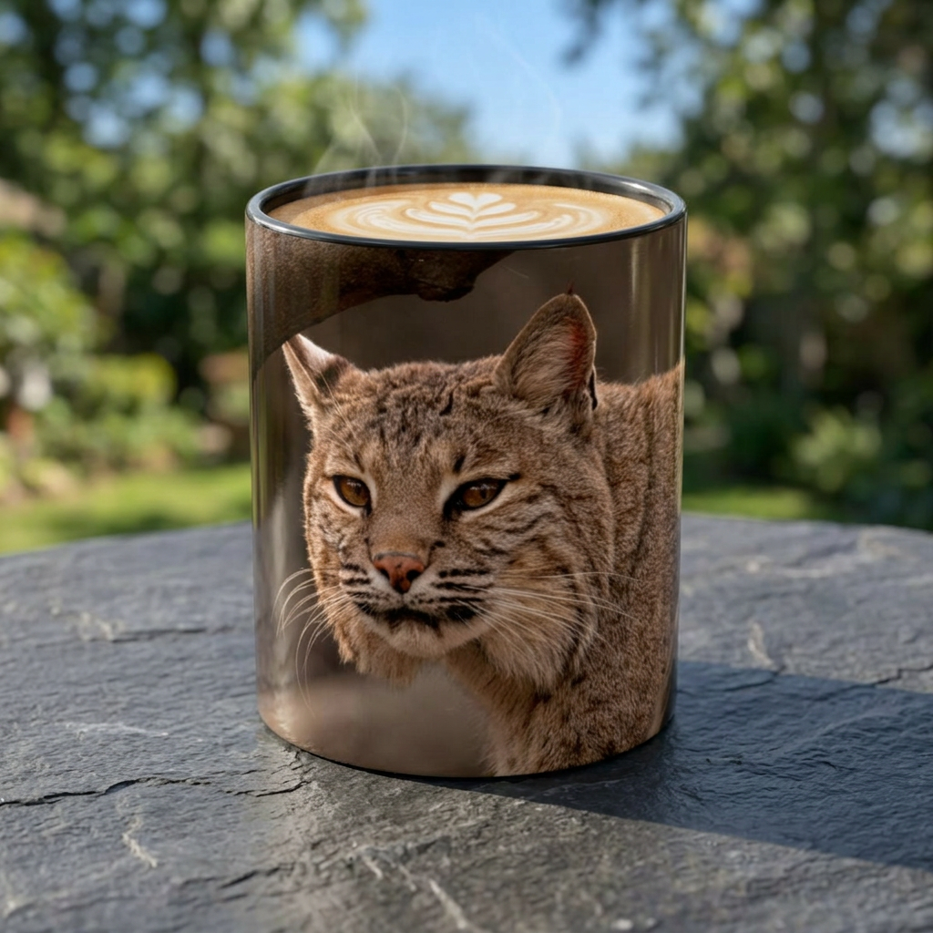Wildlife Lover's Accent Coffee Mug - 11 &amp; 15oz with Lynx Design
