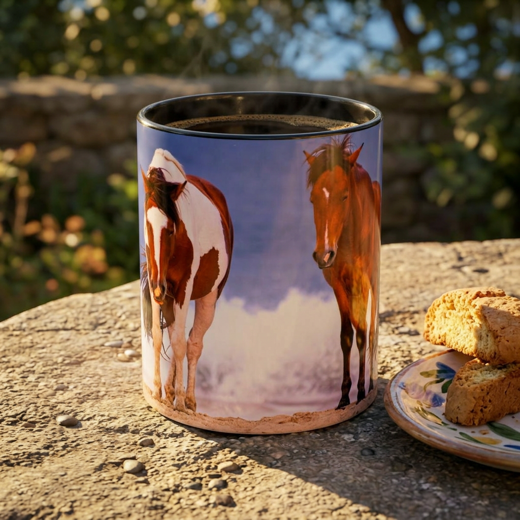 Beach Horses Accent Coffee Mug - 11 & 15oz product thumbnail image Beach Horses Accent Coffee Mug - 11 & 15oz product thumbnail image