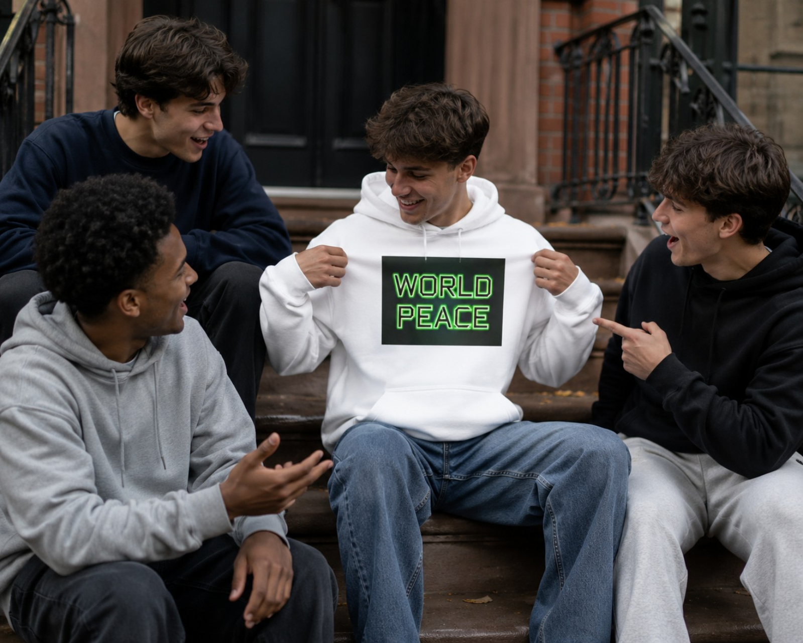 World Peace Hoodie Unisex Heavy Blend™ Sweatshirt for Comfort and Style product thumbnail image