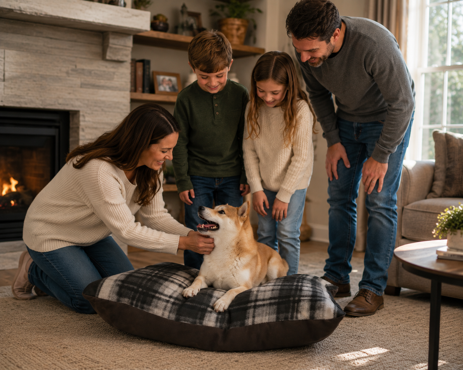 Cozy Plaid Pet Bed for Dogs and Cats - Stylish and Comfortable product thumbnail image