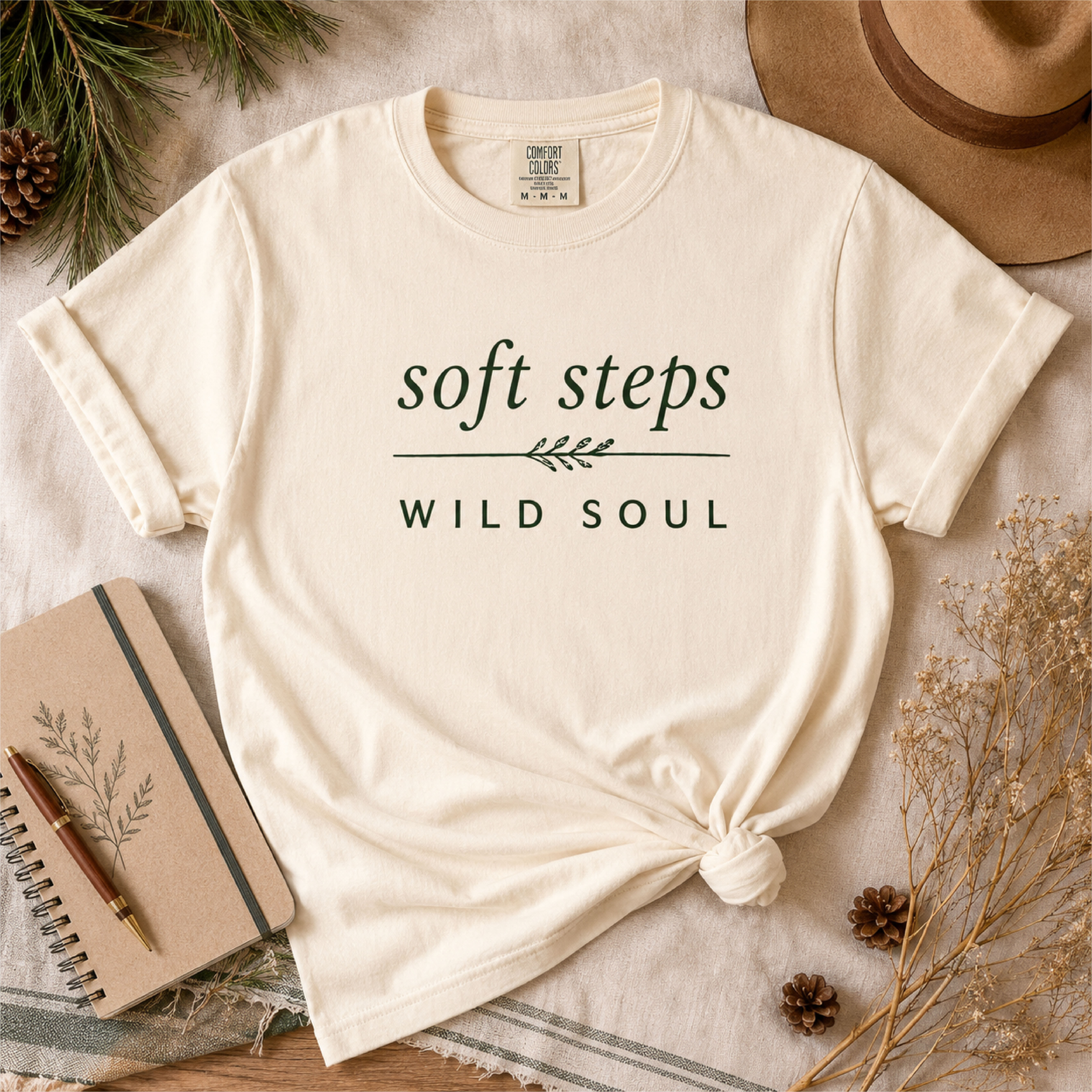 Soft Steps Wild Soul Tee | Minimal Nature Shirt | Comfort Colors Outdoor T-Shirt product thumbnail image Soft Steps Wild Soul Tee | Minimal Nature Shirt | Comfort Colors Outdoor T-Shirt product thumbnail image