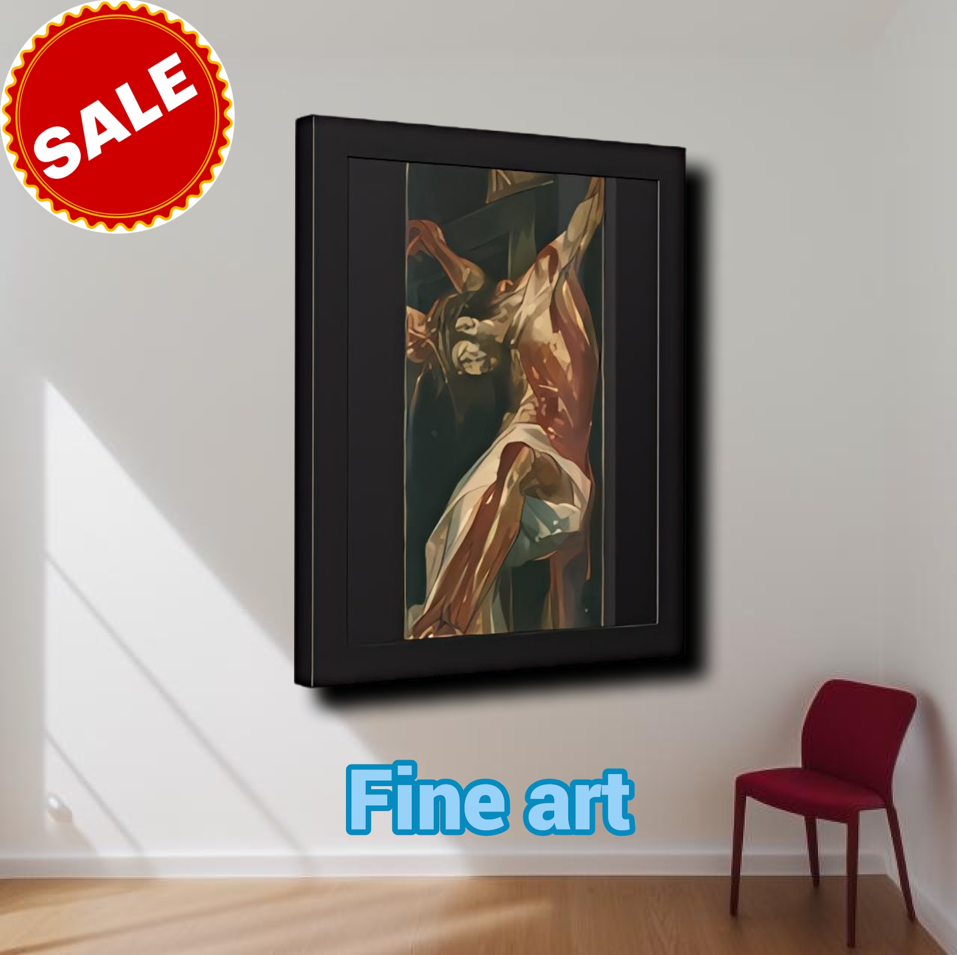 Crucifixion Art Poster — Framed Religious Wall Print product thumbnail image Crucifixion Art Poster — Framed Religious Wall Print product thumbnail image