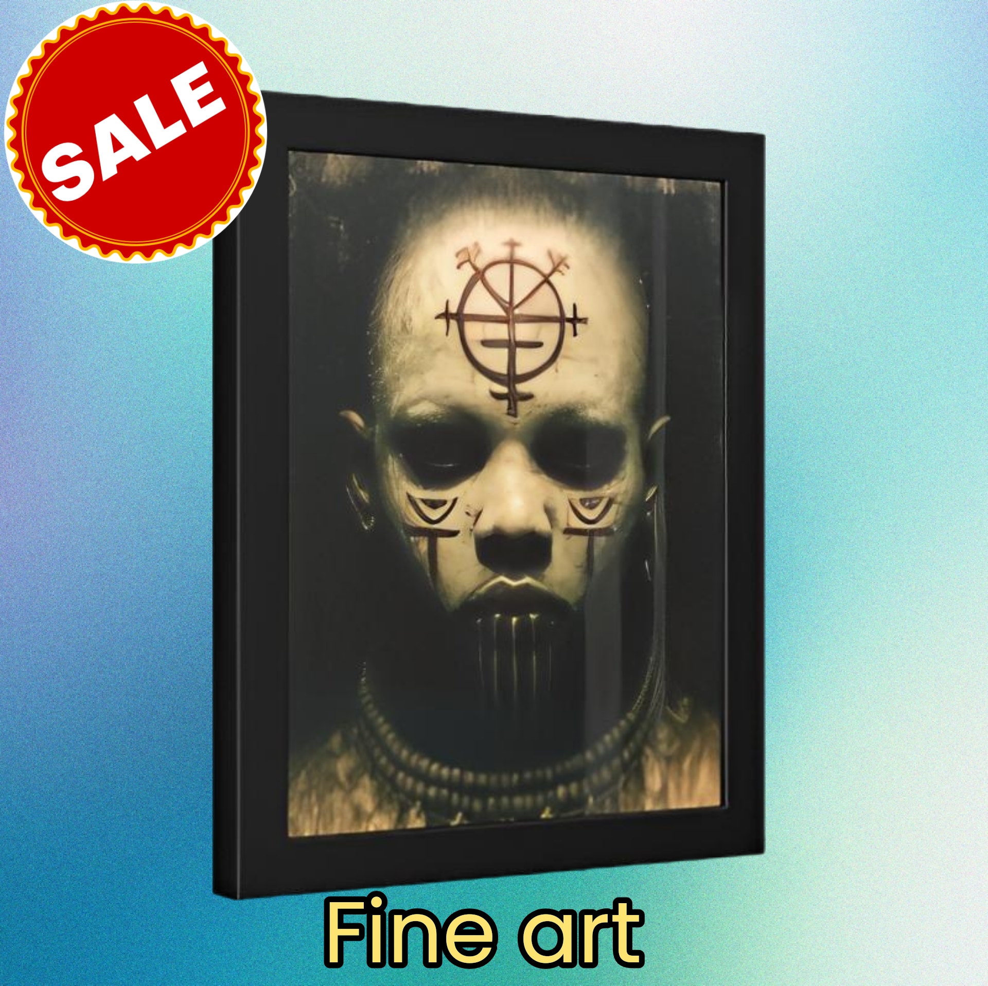 Framed Poster — Haunting Tribal Portrait Wall Art product thumbnail image