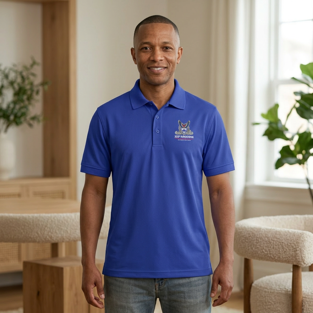 NEW LOGO! Men's Polo Shirt - 325th Airborne Association Performance Polo product thumbnail image NEW LOGO! Men's Polo Shirt - 325th Airborne Association Performance Polo product thumbnail image